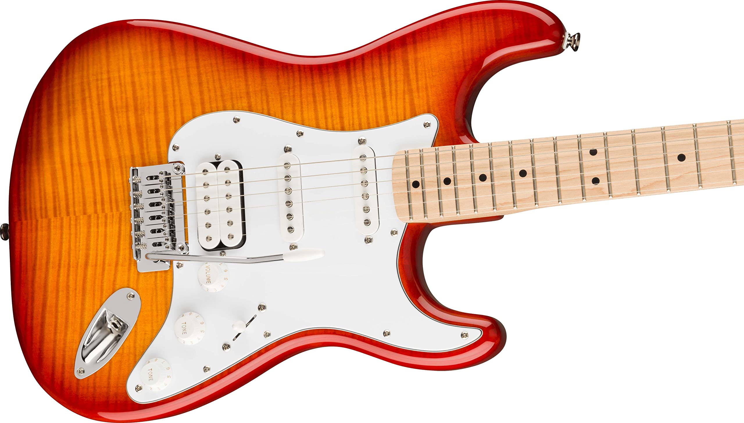 Fender Squier Affinity Stratocaster FMT HSS - Sienna Sunburst Bundle with Frontman 10G Amplifier, Gig Bag, Tuner, Instrument Cab