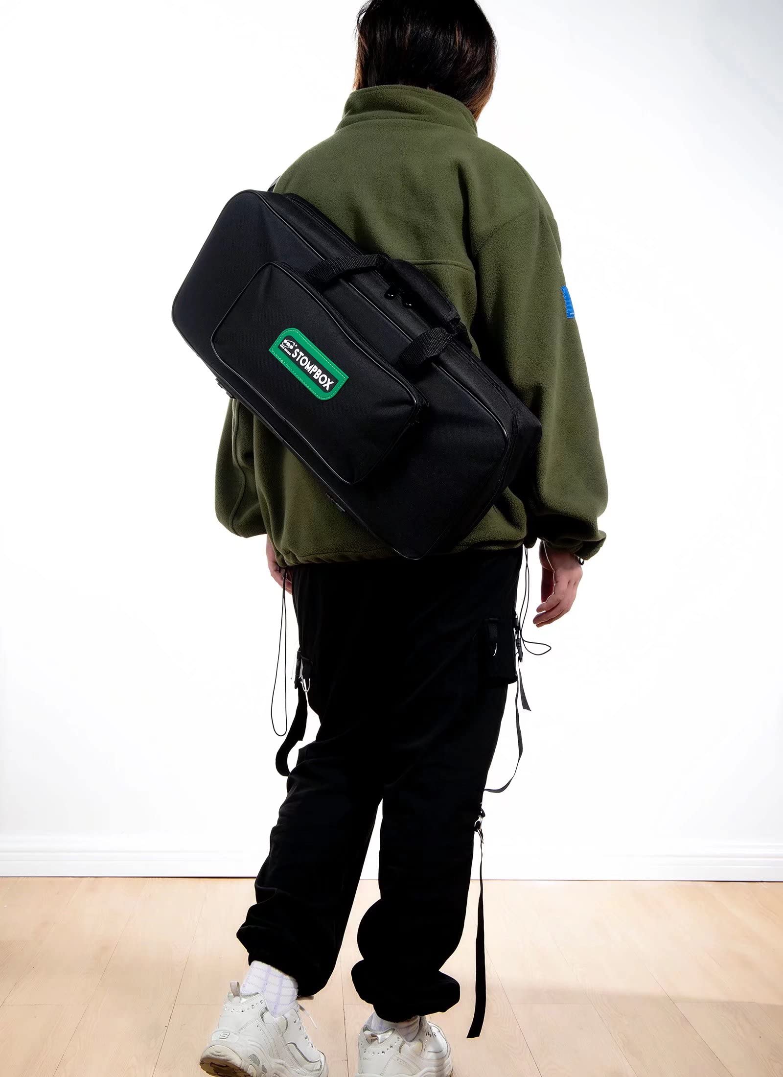 ENO MUSIC Stompbox Portable Aluminum Alloy Guitar Effects Pedal Board and Case Kit with Soft Bag Set Including Pedal Mounting Ta