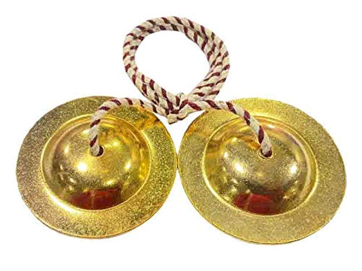 Gt Manufacture Percussion Hand Cymbals Brass Manjira Pair-Indian Musical Instruments 01 (Copper Polish)