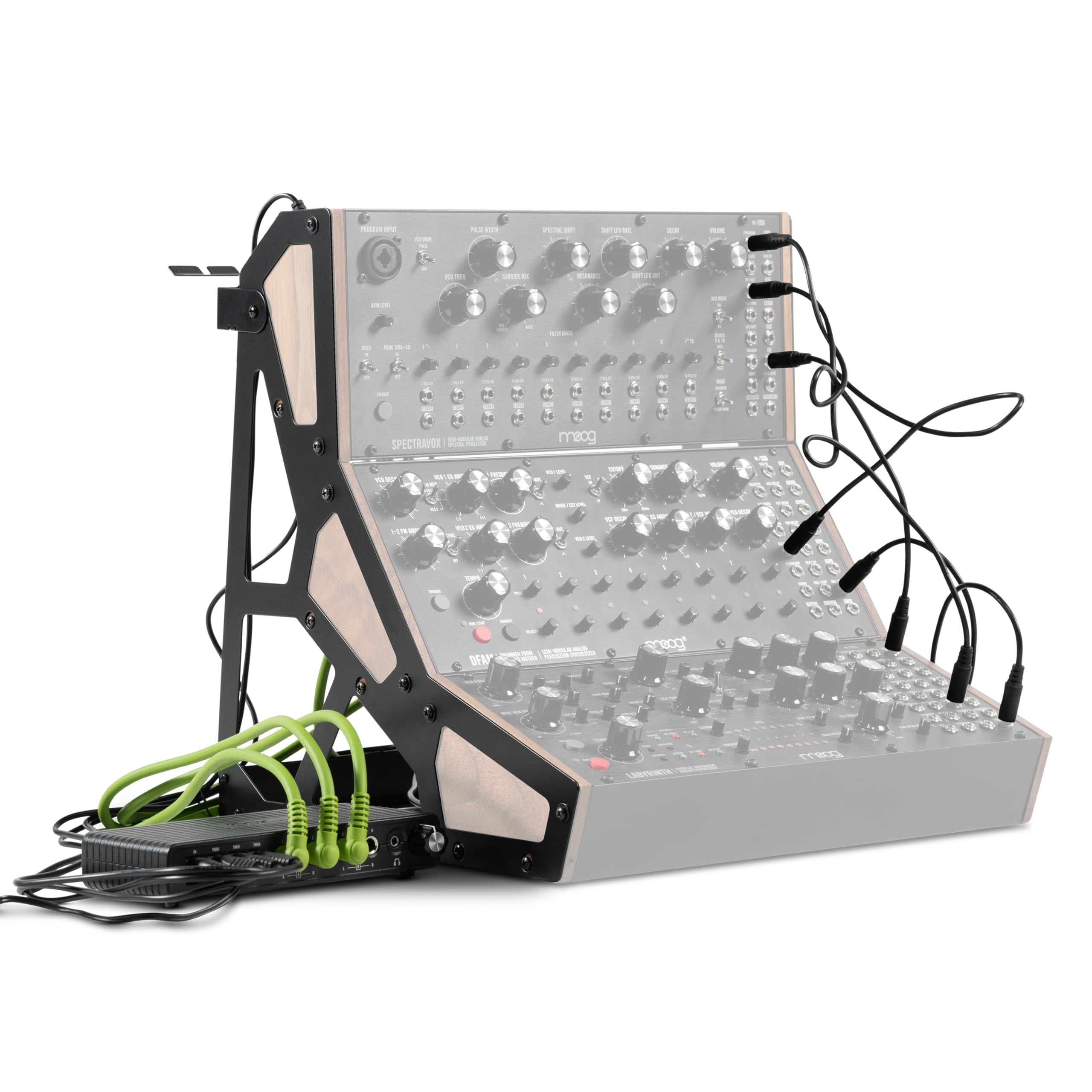 Moog Sound Studio Accessory Kit With Three-Tier Rack, Analog Summing Mixer, Dust Cover, Patch And Audio Cables, Patch Cable Orga