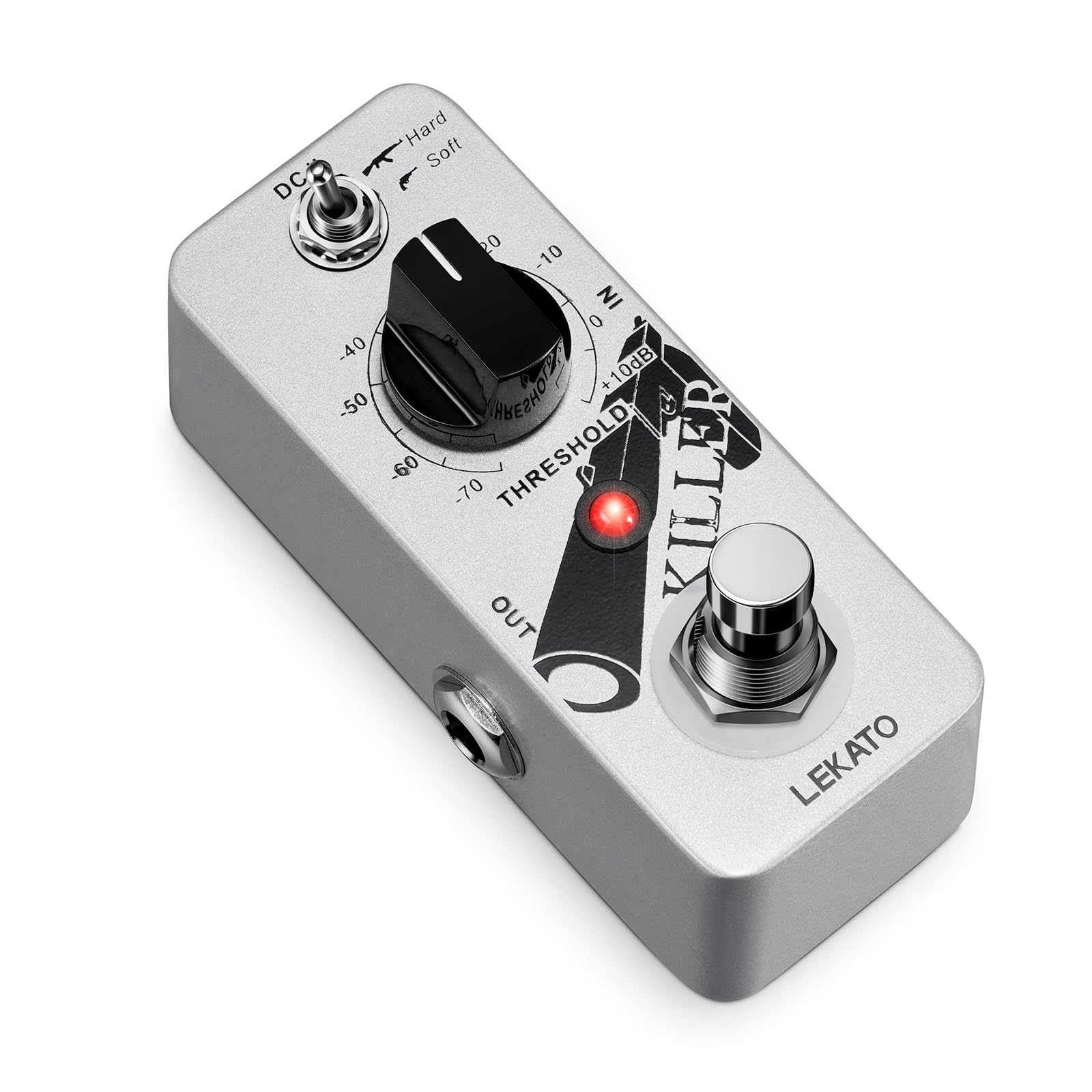 LEKATO Noise Gate Pedal, Noise Killer Guitar Pedal with Soft Hard Modes, Noise Suppressor Effect for Electric Guitar Bass DC 9V 