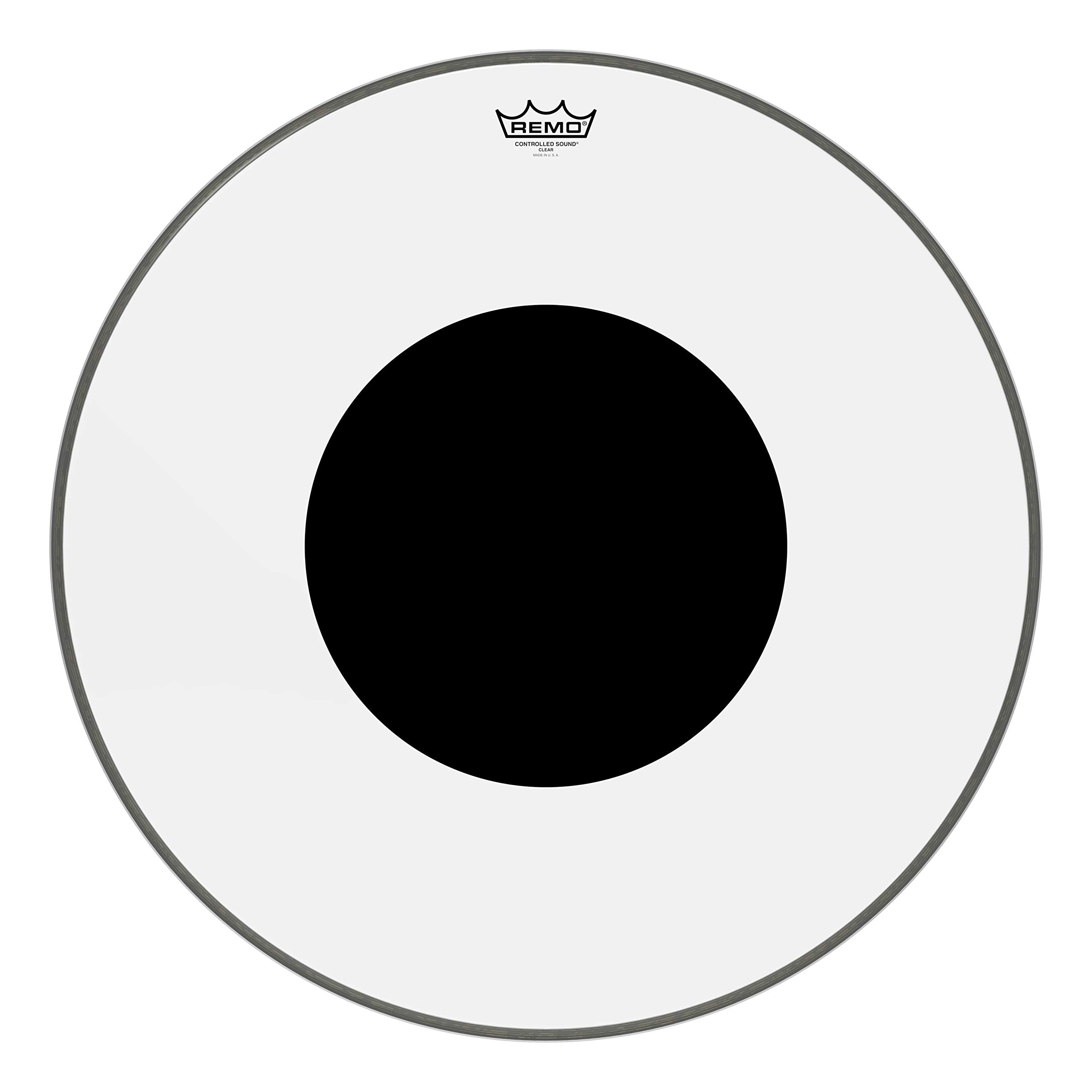 Remo Bass, CONTROLLED SOUND, Clear, 26 Diameter, BLACK DOT(TM) On Top