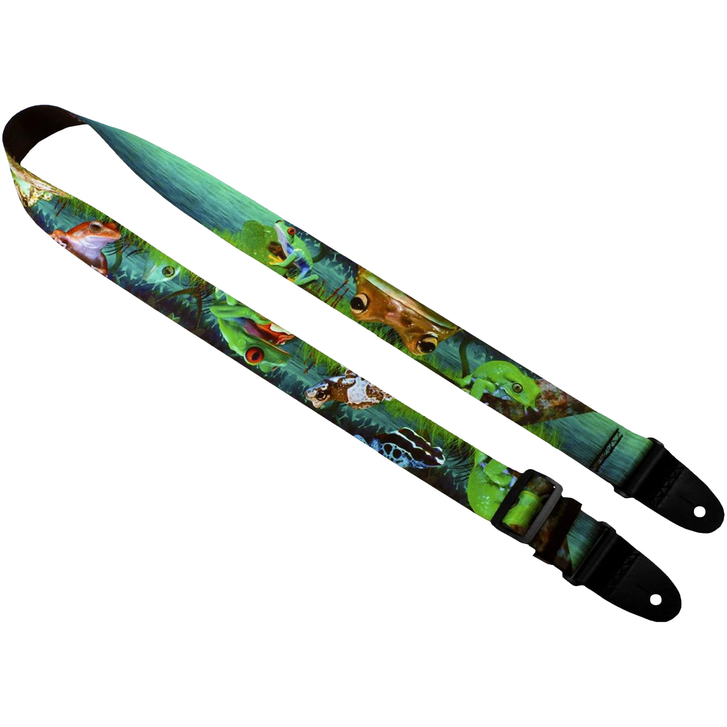 Killer-Q Guitar Strap - Stylish Straps For Electric And Acoustic Guitars With Leather Tabs, 2 Inches X 5 Feet, Tree Frog