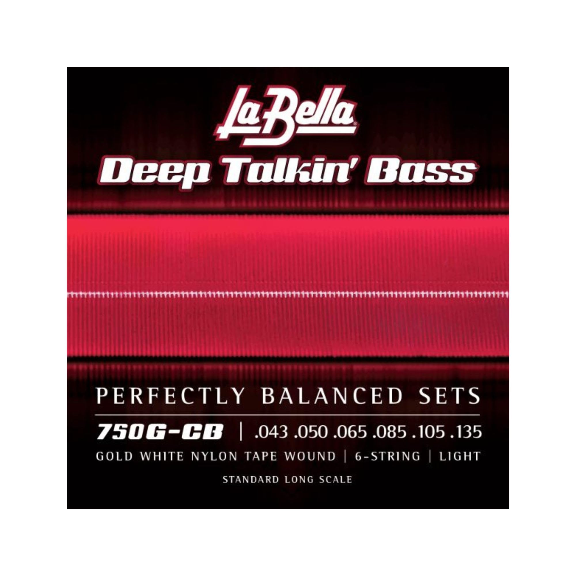 La Bella 750G-Cb Gold White Nylon Tape Wound Bass Guitar String