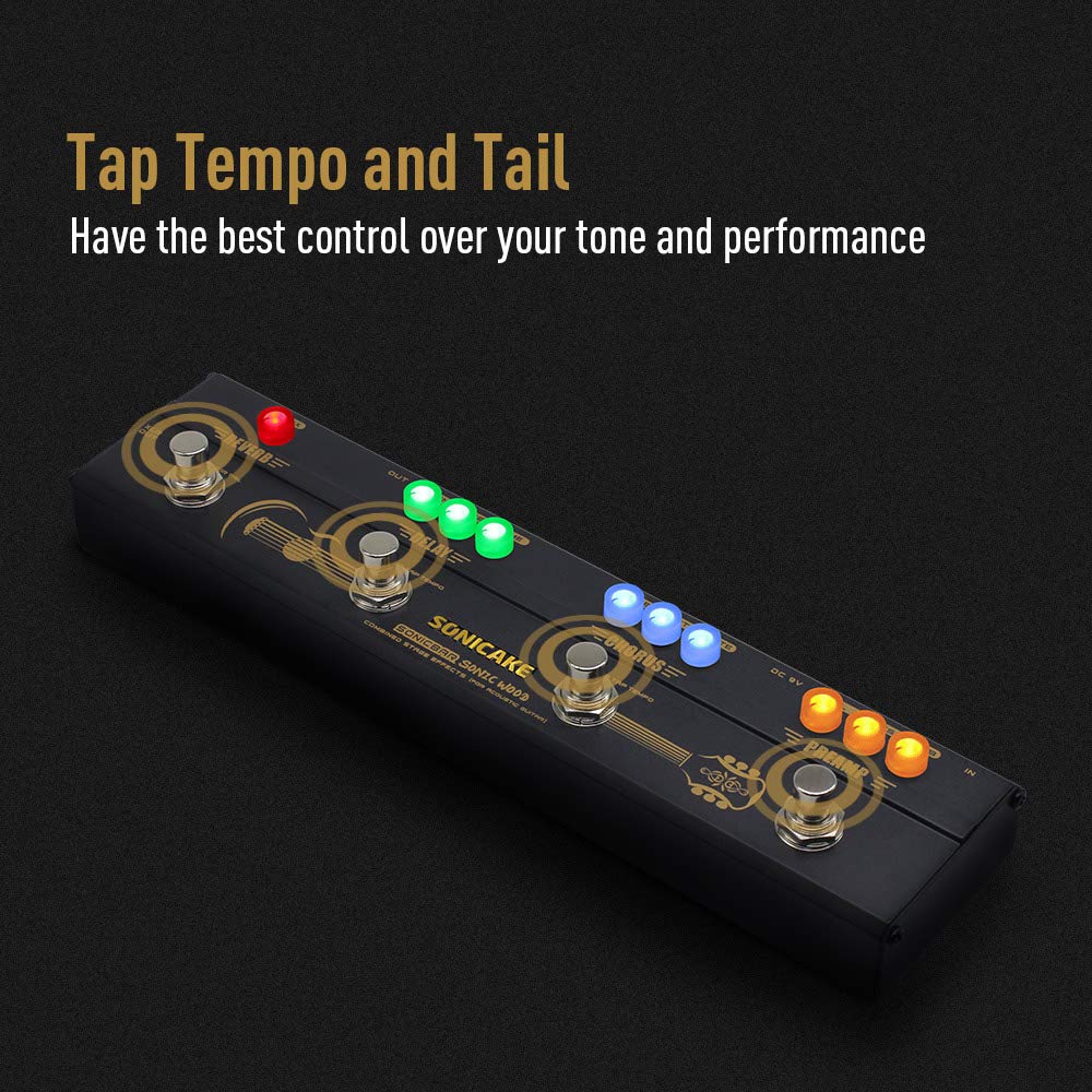 SONICAKE Acoustic Pedal Guitar Effect Acoustic Pedal Multi Effects Preamp Chorus Delay Reverb Acoustic Guitar Pedal Sonic Wood w