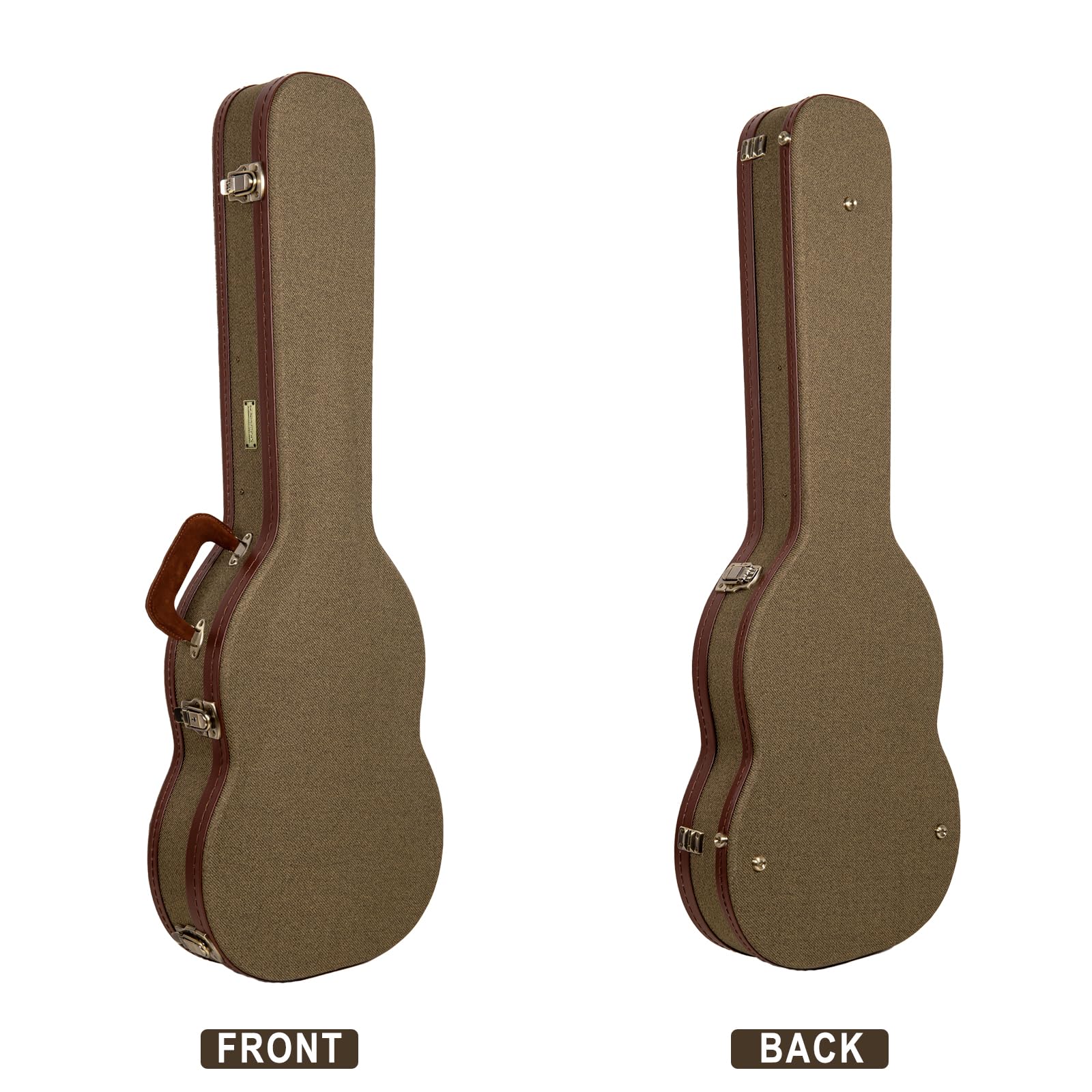 Crossrock Master Series SG Electric Guitar Case | Olive Green Tweed Exterior, Re-Engineered Wooden Shell, Leather Handle & Fores