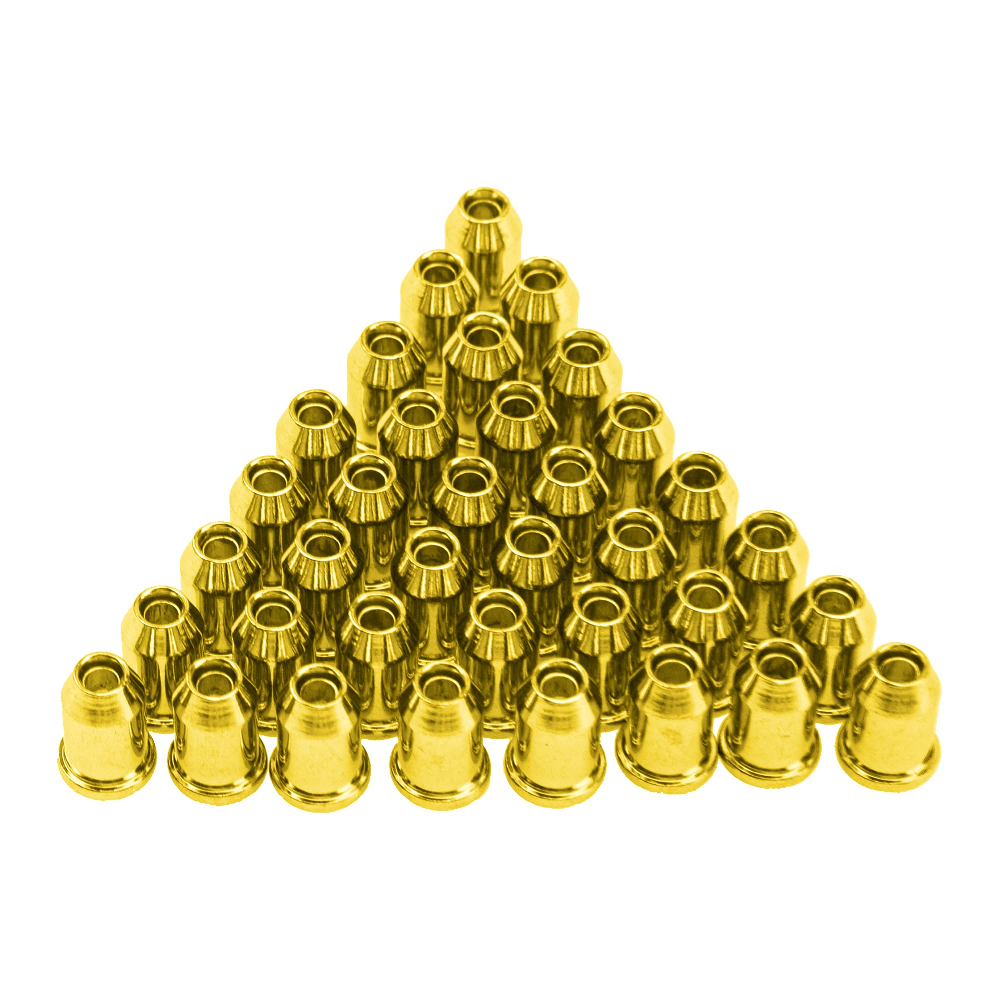 36Pcs Yootones Metal Guitar Ferrules Through-Body String Mounting Ferrules Compatible With Guitar Replacement (Gold)