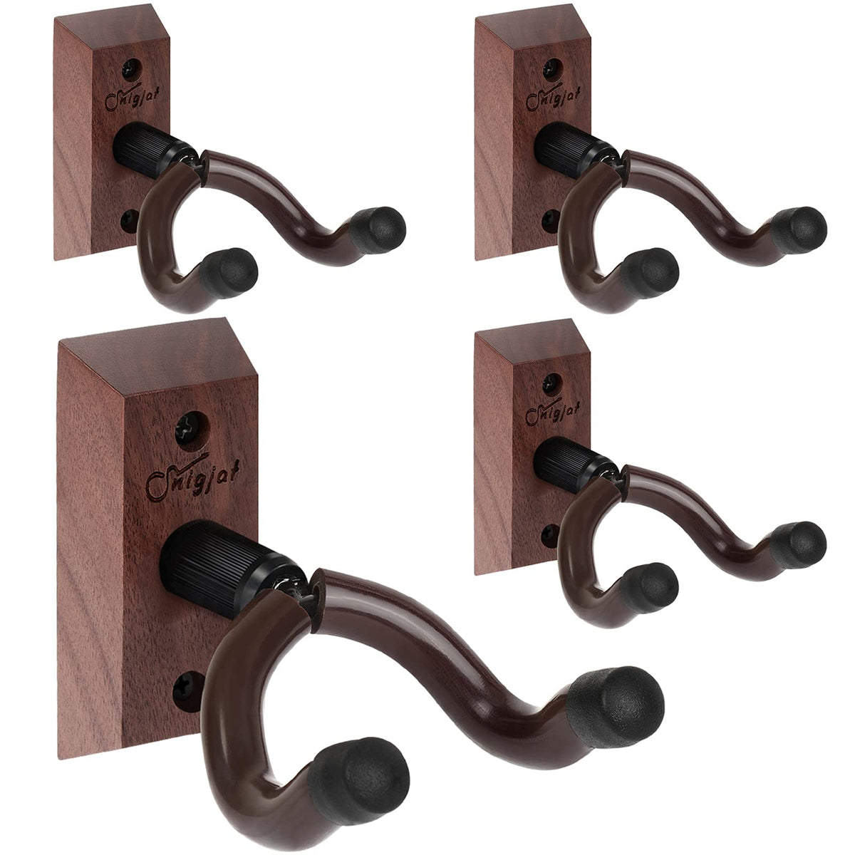 Snigjat Guitar Wall Mount 4 Pack, Guitar Hanger, Rotatable Guitar Wall Hanger With Screws, V-Shaped Guitar Mount Hanger Hook Hol