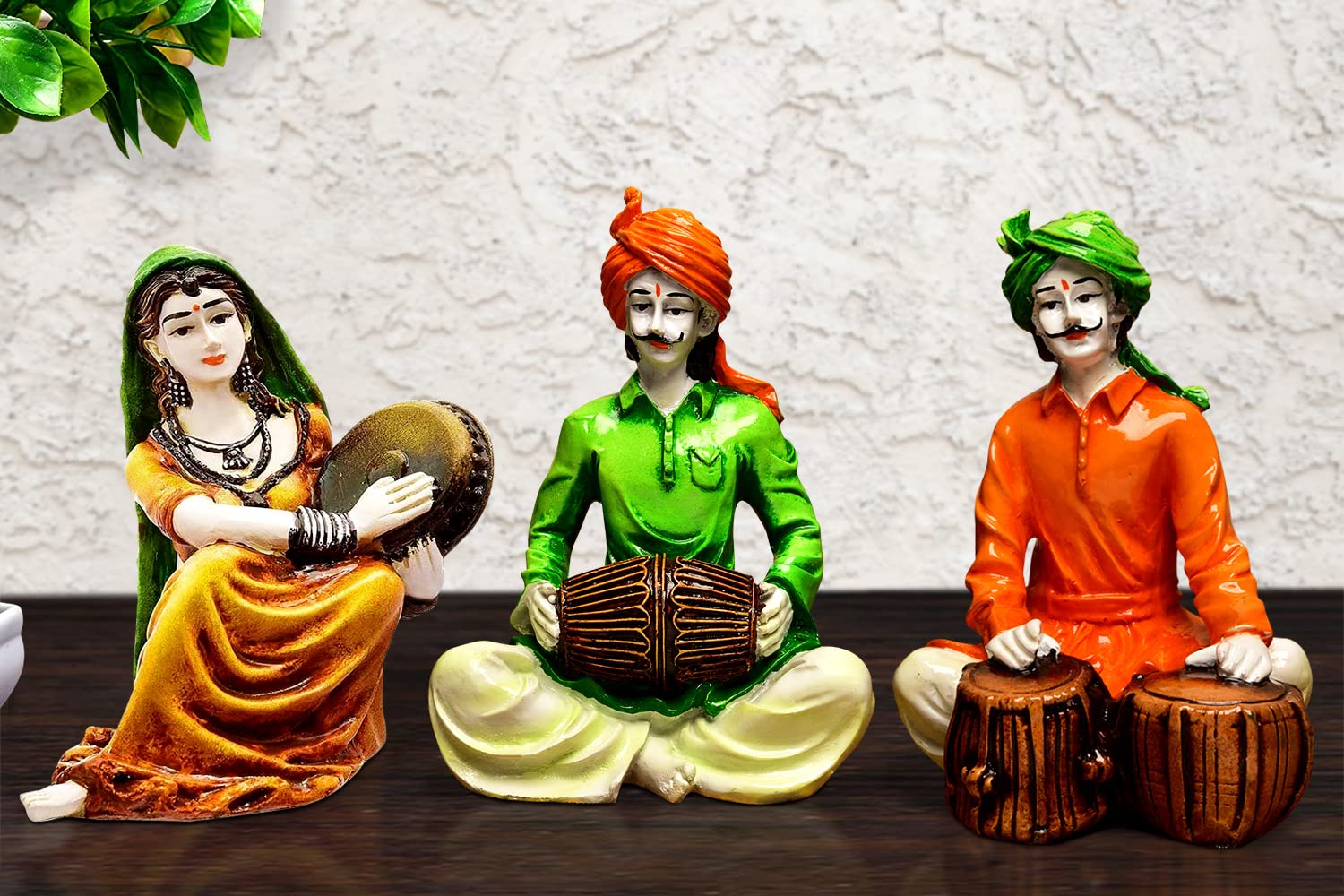 Karigaari India Traditions Of Rajasthani : Man Playing Tabla With Dafli Lady & Dholak Man