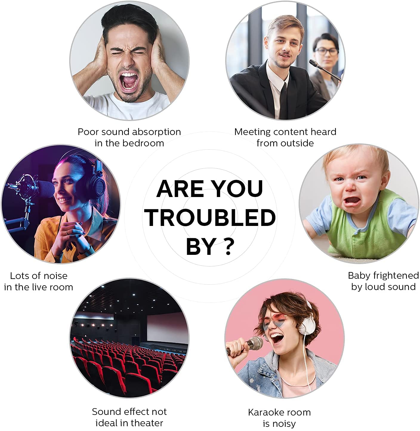 Soundproof Wall Panels, Kuchoow Acoustic Panels Self-Adhesive, 12 Pack Acoustic Wall Panels High Density, Sound Proof Panels for