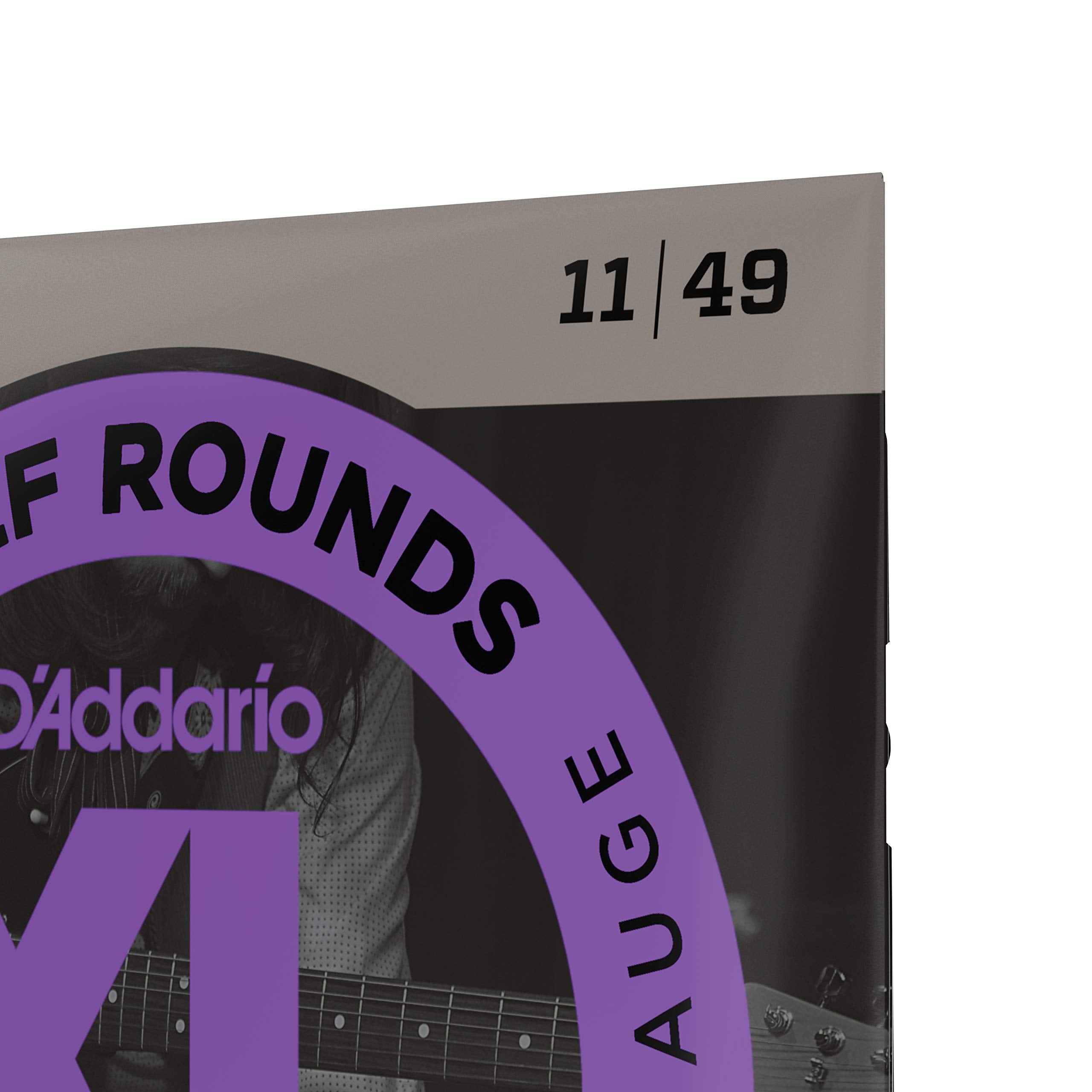 D'Addario Guitar Strings - XL Half Rounds Electric Guitar Strings - Semi-Flat Wound - Bright Tone, Smooth Feel, Reduced Finger N
