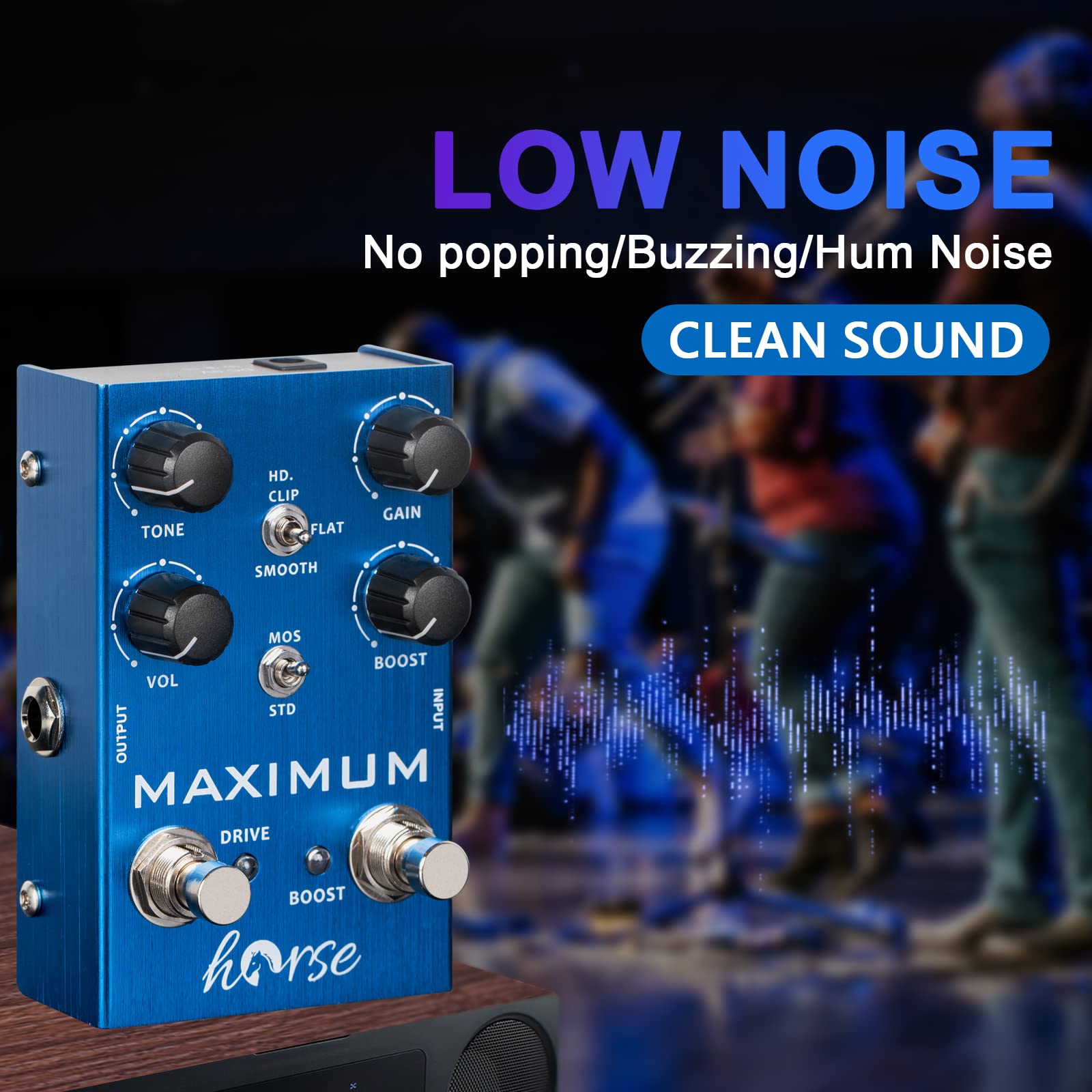Maximum Guitar Pedal, Overdrive Dual Channel Pedal Clean, and Wild Effect for Electric Guitar