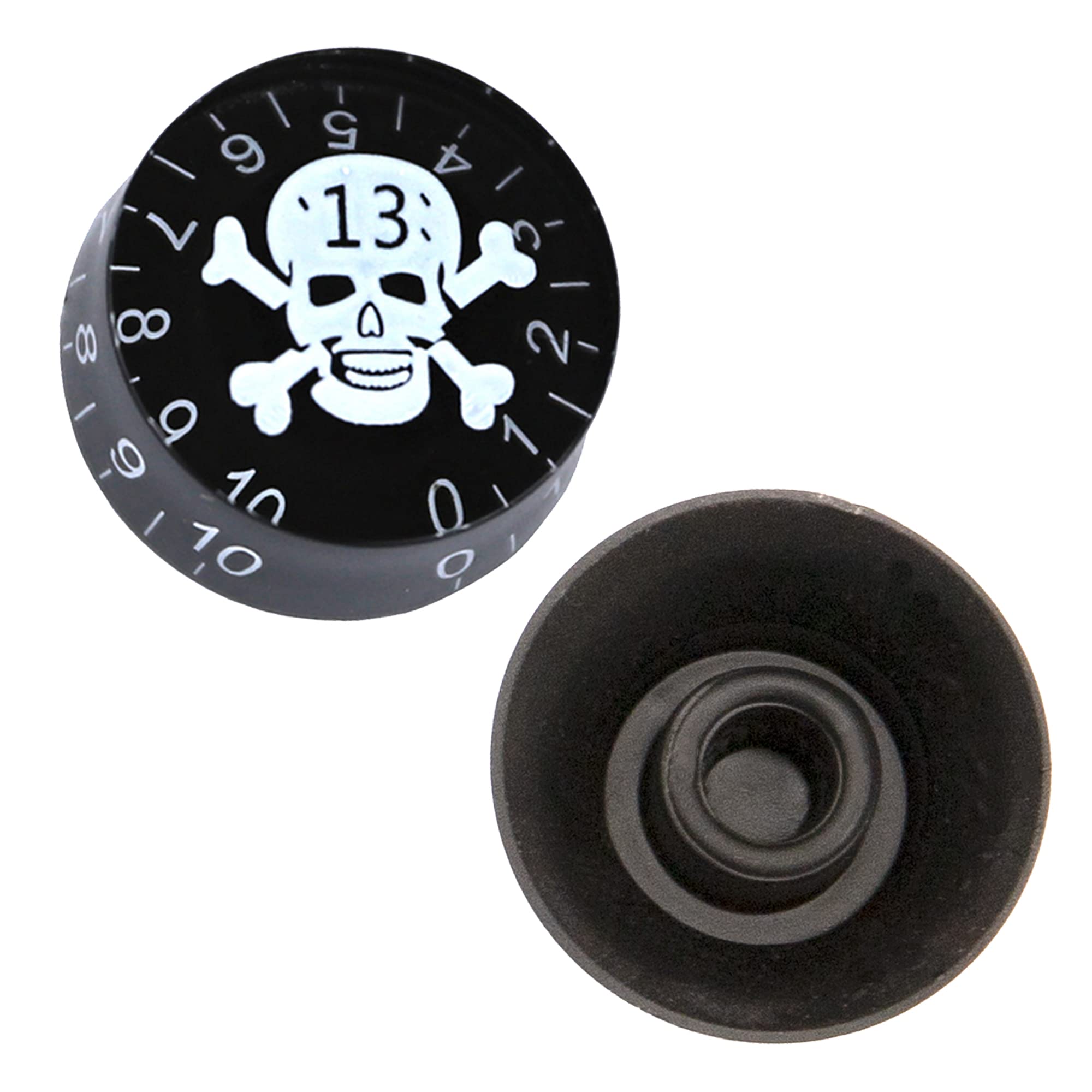 Yootones 5Pack Skull Head Guitar Speed Control Knobs Tone Volume Buttons Compatible with LP Les Paul SG Electric Guitar Bass (Wh