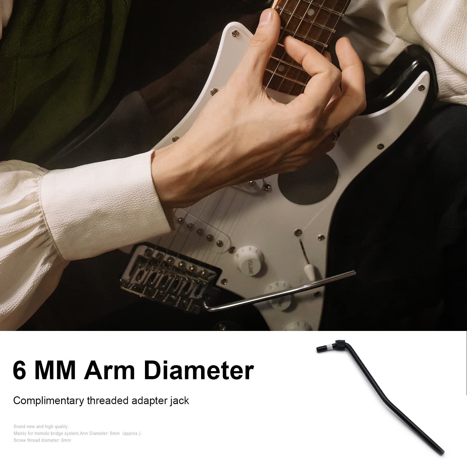 MAXCHEER 6MM Screw-in Electric Guitar Tremolo Arm Whammy Bar Thread Tremolo Bar & Guitar String Trees Guides Retainer for Floyd