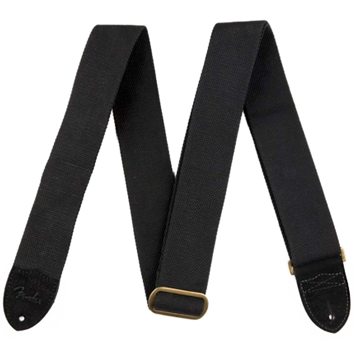 Fender Cotton And Leather Guitar Strap - Black