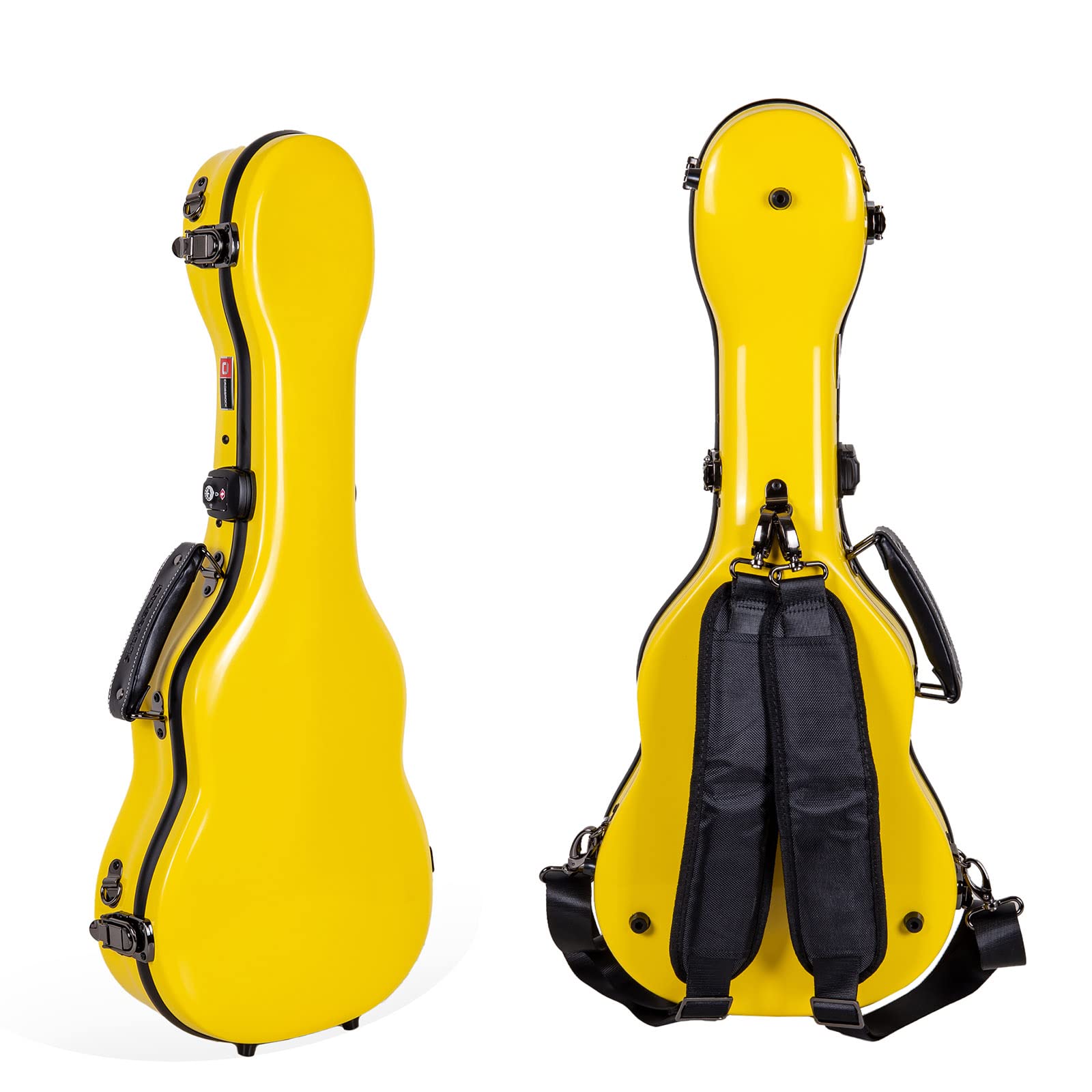 Crossrock Deluxe Fiberglass Tenor Ukulele Case with TSA Lock, Yellow (CRF2020TUYL)