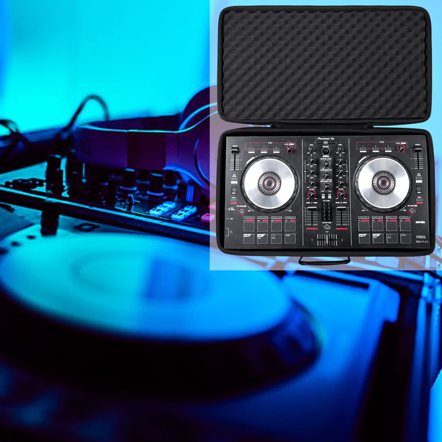 khanka Hard Travel Case Replacement for Pioneer PRO DJ (DDJ-FLX4) 2-deck Rekordbox Pioneer Smart DJ Controller