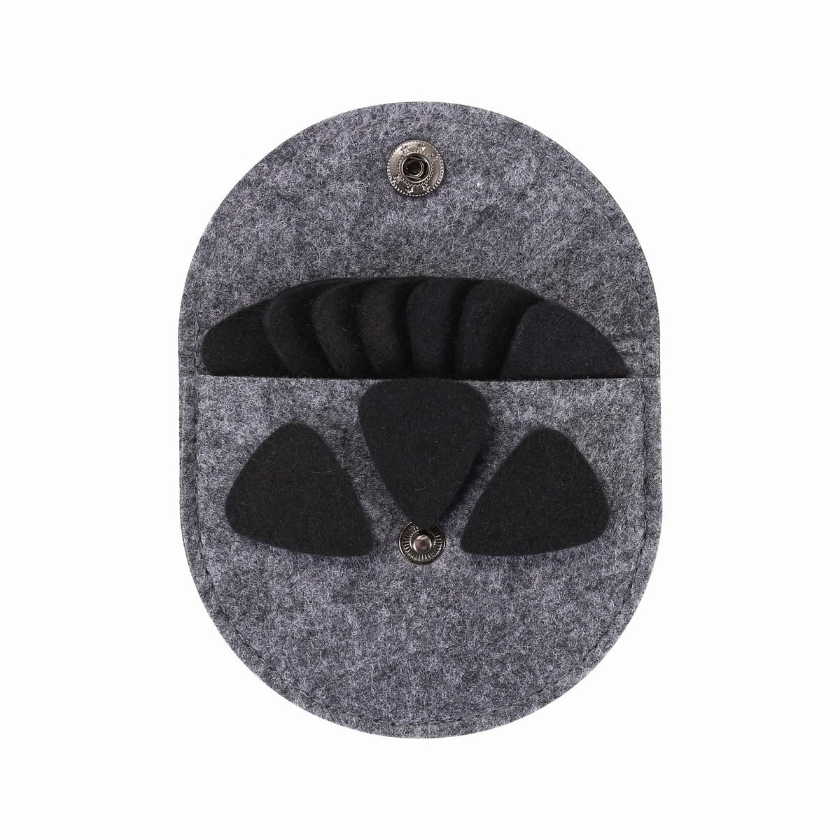 Felt Ukulele Picks,10 Piece Felt Heart Shape Pick For Ukulele Guitar Bass With Pick Holder Case (Black 10Pcs)
