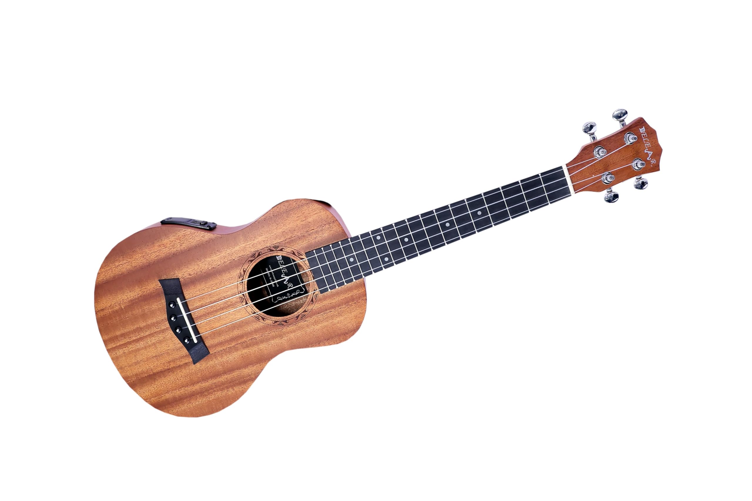 Belear R-17 Ukulele, 27 Inch Brown Semi-Acoustic Mahogany Wood