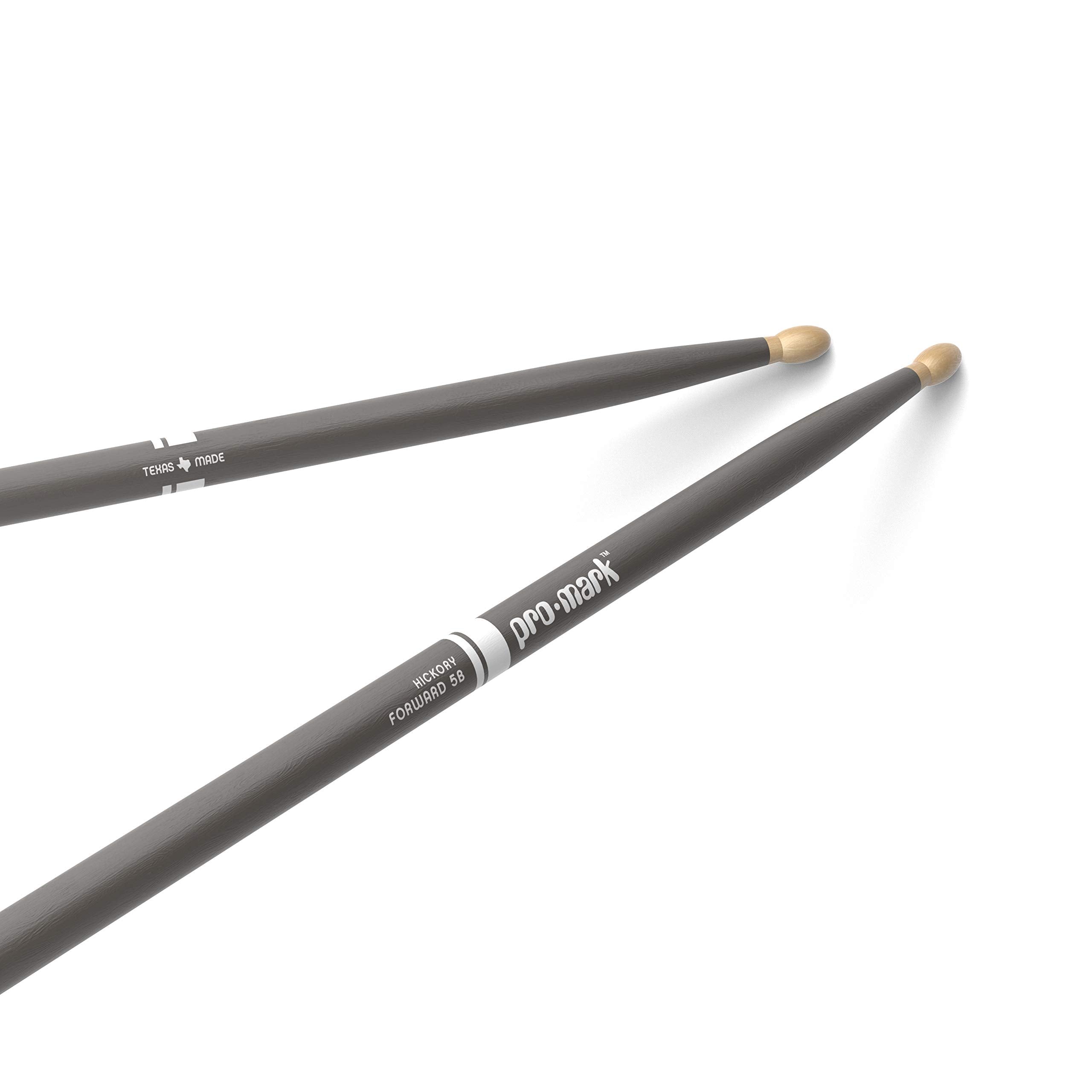 ProMark Classic Forward 5B Painted Gray Hickory Drumsticks, Oval Wood Tip, One Pair