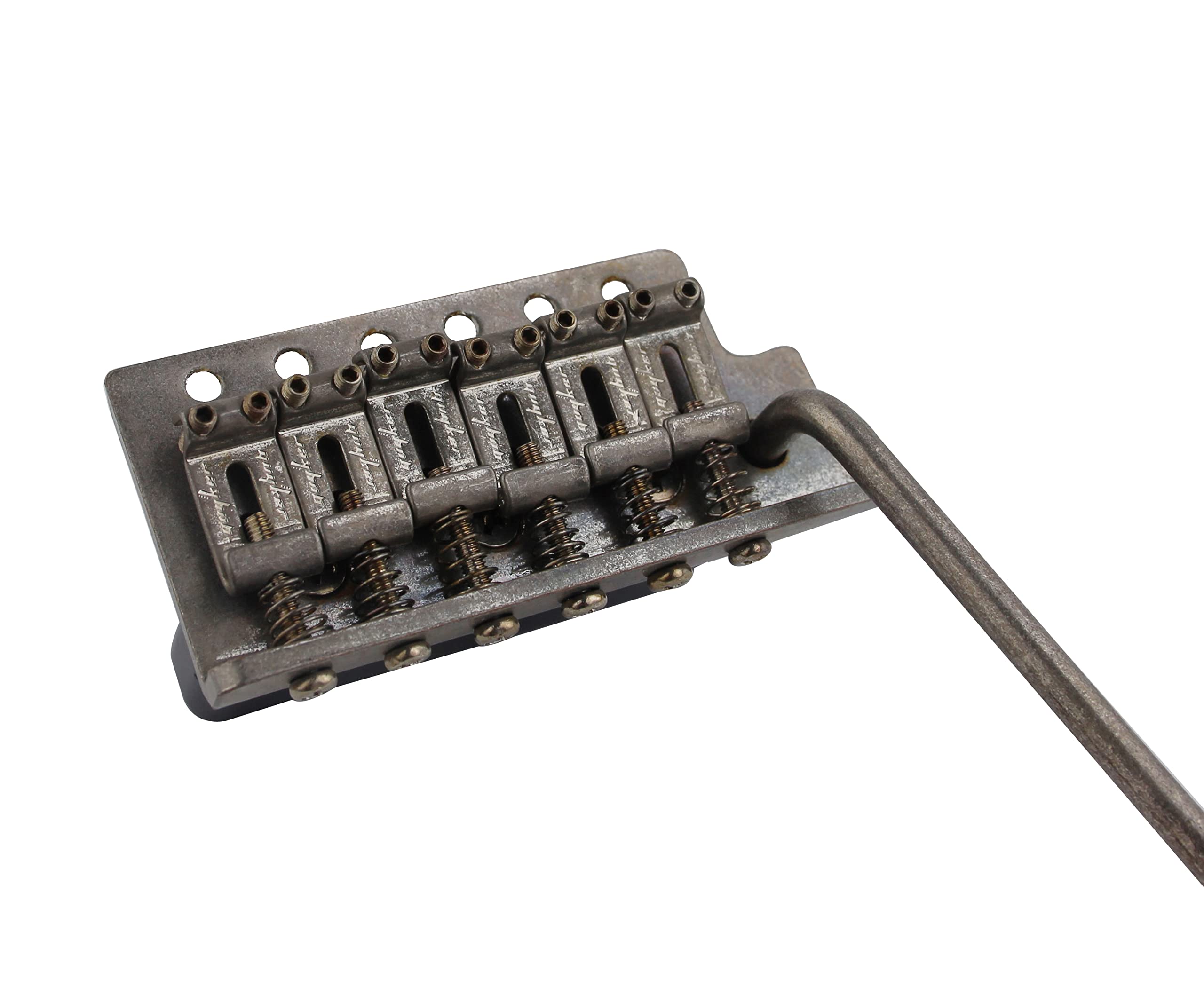 Guyker Tremolo Bridge Vintage Bent Steel Saddles Compatible with Start ST Electric Guitar (GK-1004, nickel old)