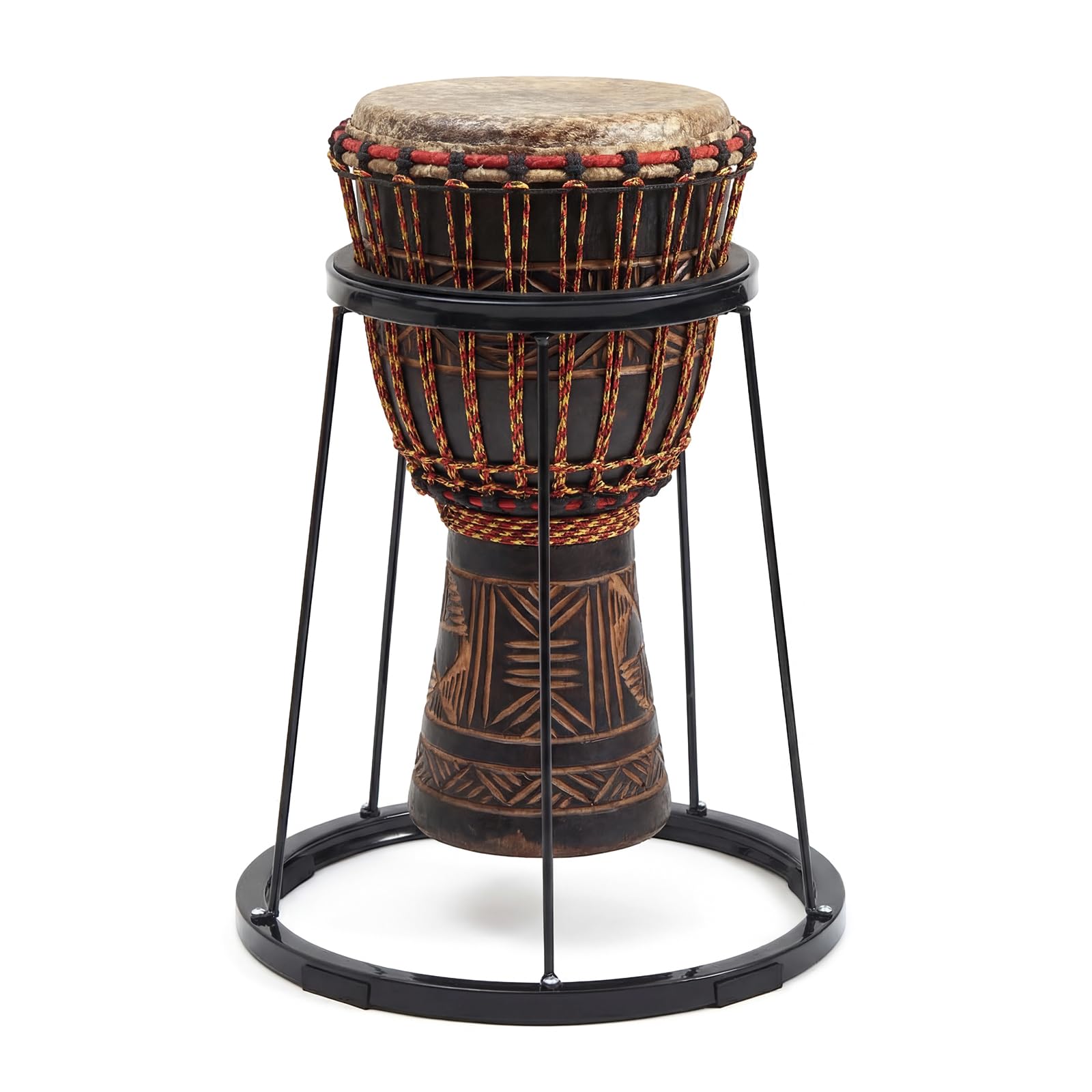 Moxweyeni Lightweight Djembe Stand Portable Drum Stand Carbon Steel Standing Support Frame for Percussion African Bongo Drum (10