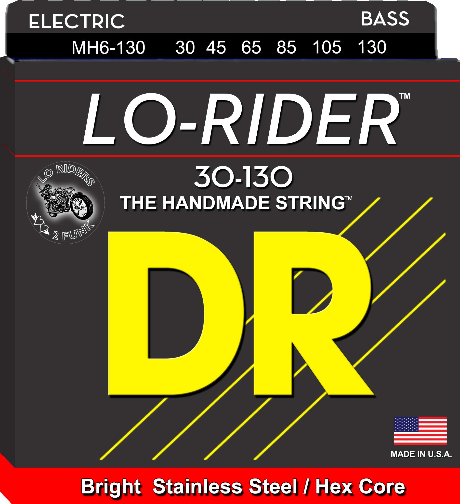 Dr Strings Lo-Rider - Stainless Steel Hex Core Bass 30-130