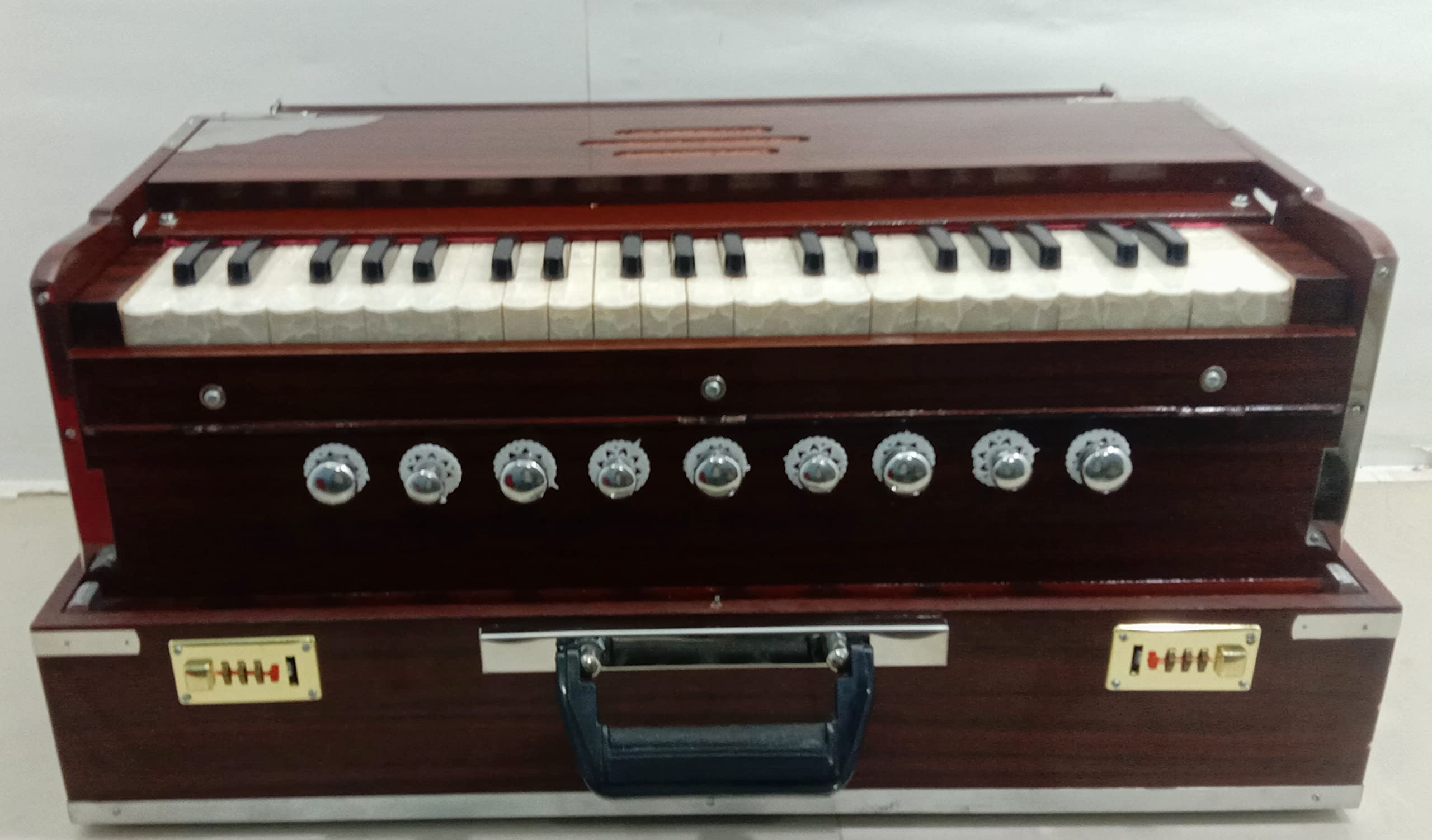 Harmonium 2 Line Box Set Palitana Reed Portable Harmonium 3.5 Octave,7 Below,42 Keys Harmonium,Made Of Mango And Pine Wood By St