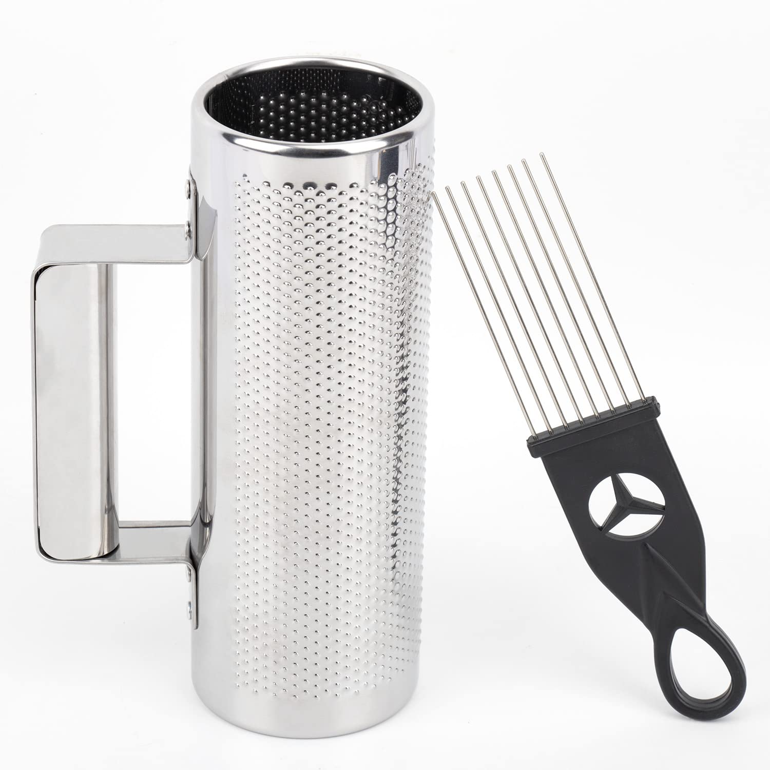 Mowind Metal Guiro Stainless Steel Hand Percussion Musical Instruments with Scraper 8 3