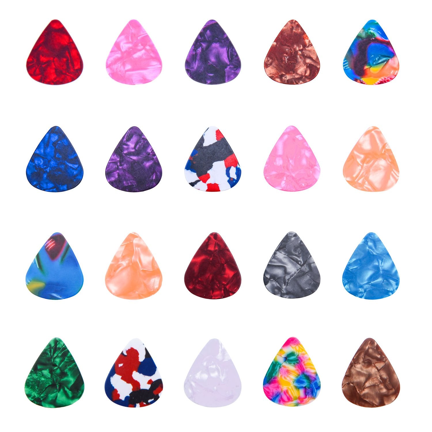 I-Mart Stylish Colorful Celluloid Guitar Picks Plectrums For Guitar Bass Ukulele 0.46Mm (Pack Of 100 - Assorted Colors)