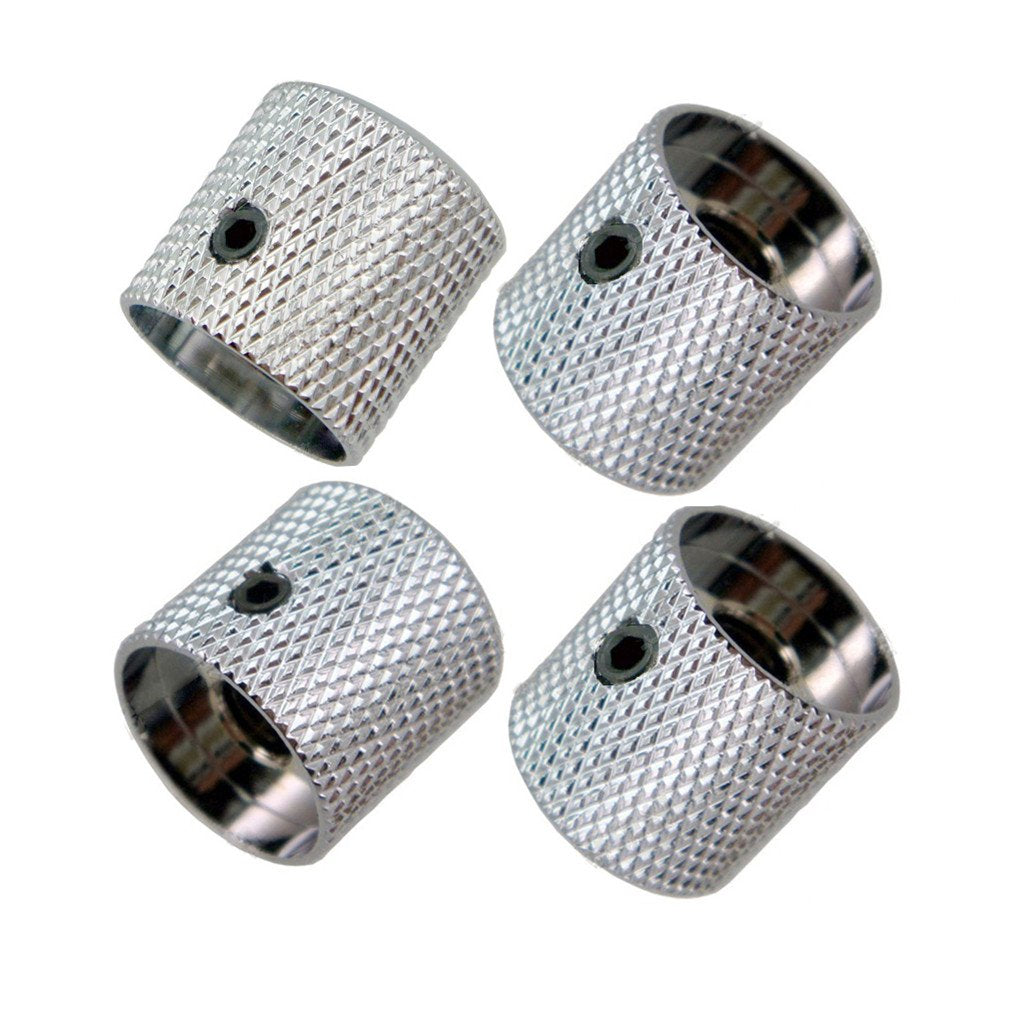 Pack Of 4Pcs Brass Dome Knob Volume Tone Control Knobs For Electric Guitar Bass Screw Type (Chrome)
