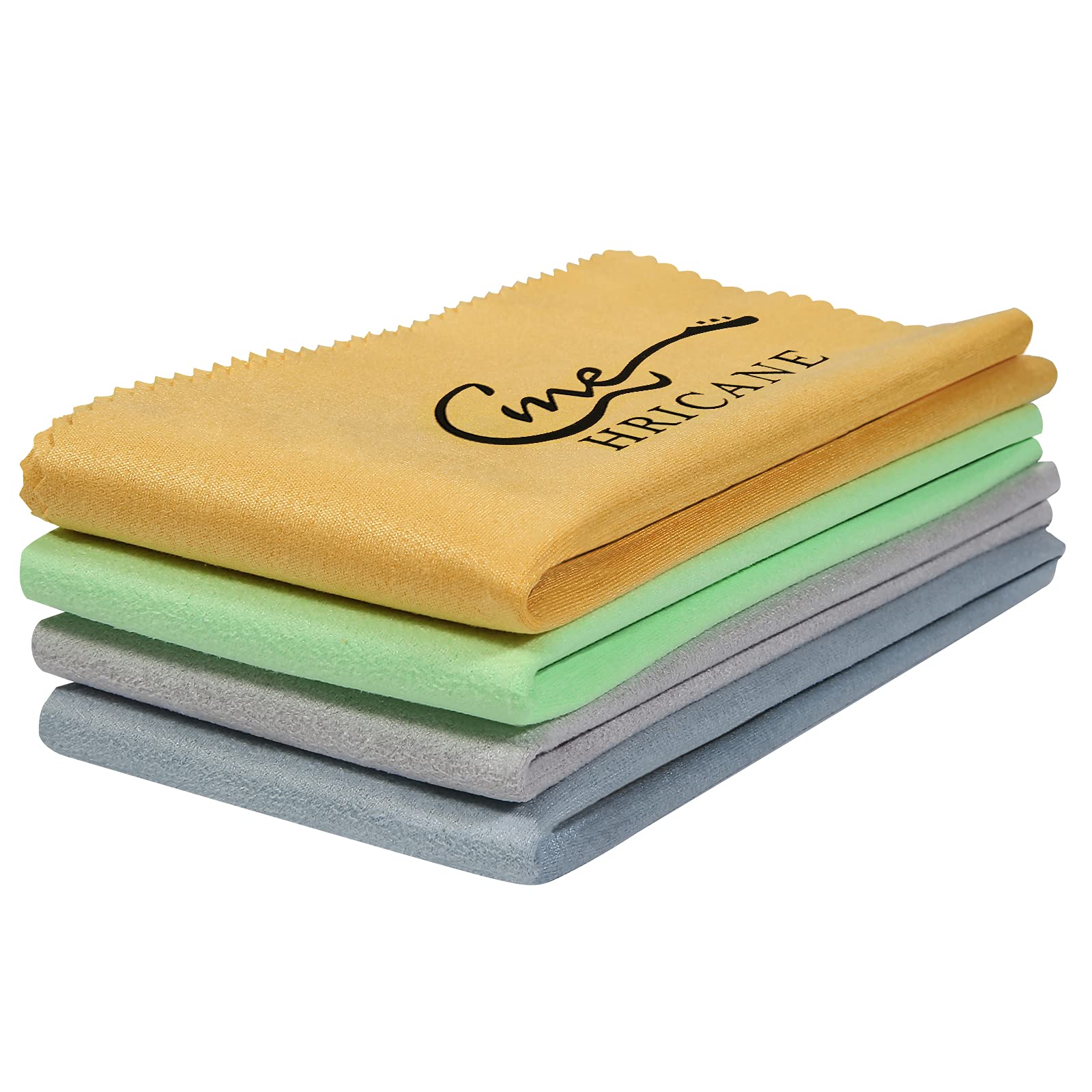 Hricane 4-Pack 12''x12'' Guitar Cloths Ultrafine fiber suede Plush Polishing Cloths for Musical Instruments Premium Polishing &