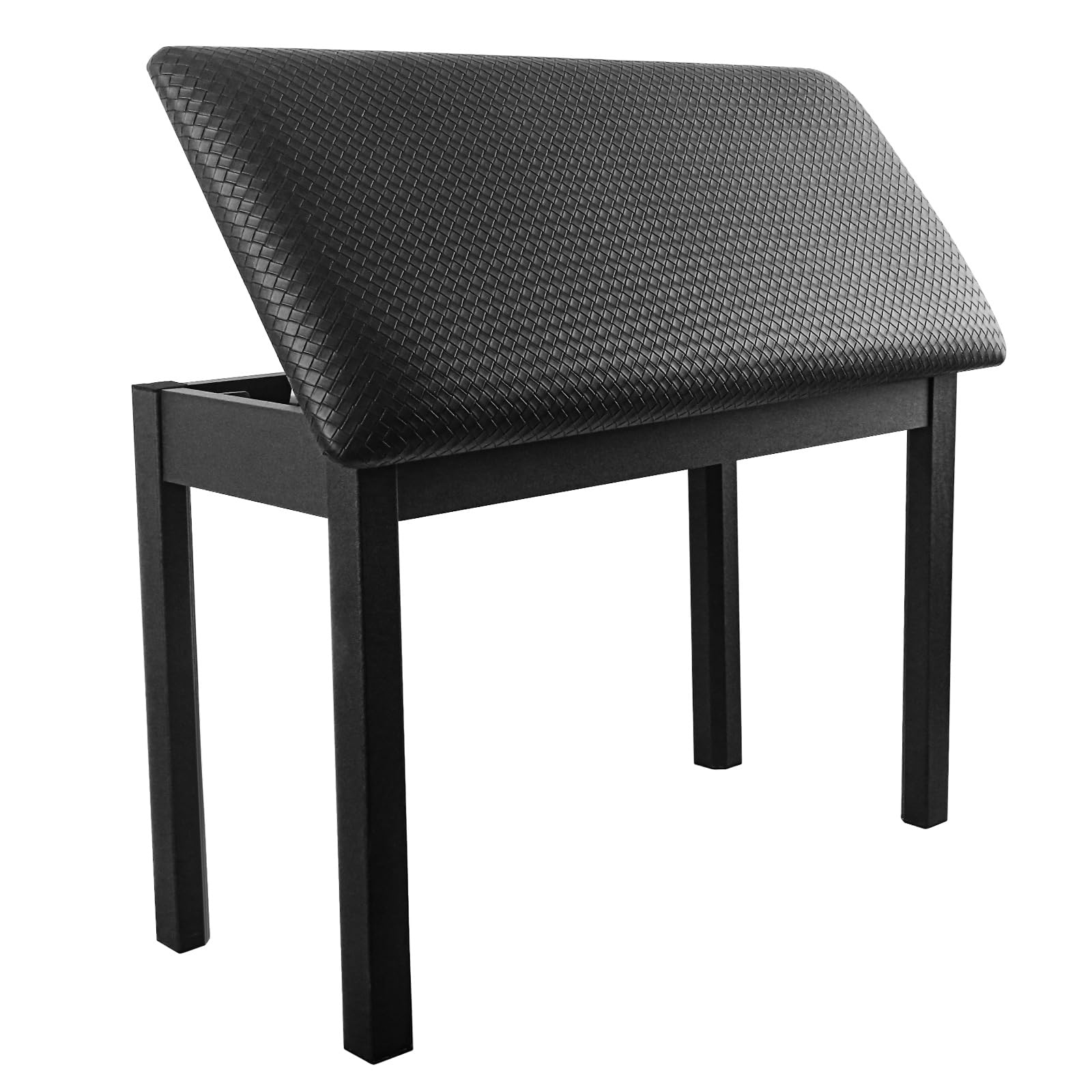 Duet Piano Bench with Storage for Music Books, Waterproof Synthetic Leather Padded Stool, Oak Wood Keyboard Bench Holds 350 lbs,
