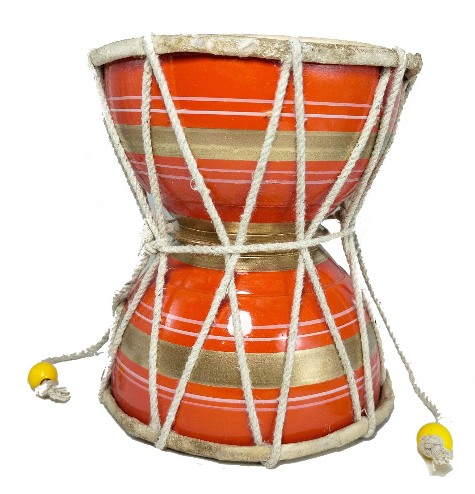 Anshraj Handcrafted Lord Shiva Fibre bodyDamru for Puja (Big Size) 8 Inch (Orange)