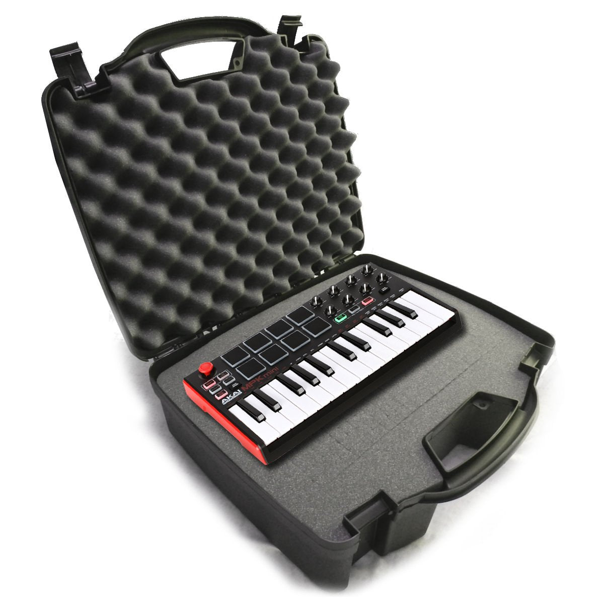 Casematix Studiocase Travel Studio Hard Case Compatible with Alesis Sr18 or Sr16 Drum Machines, 25 Key Mini Akai Professional Mp