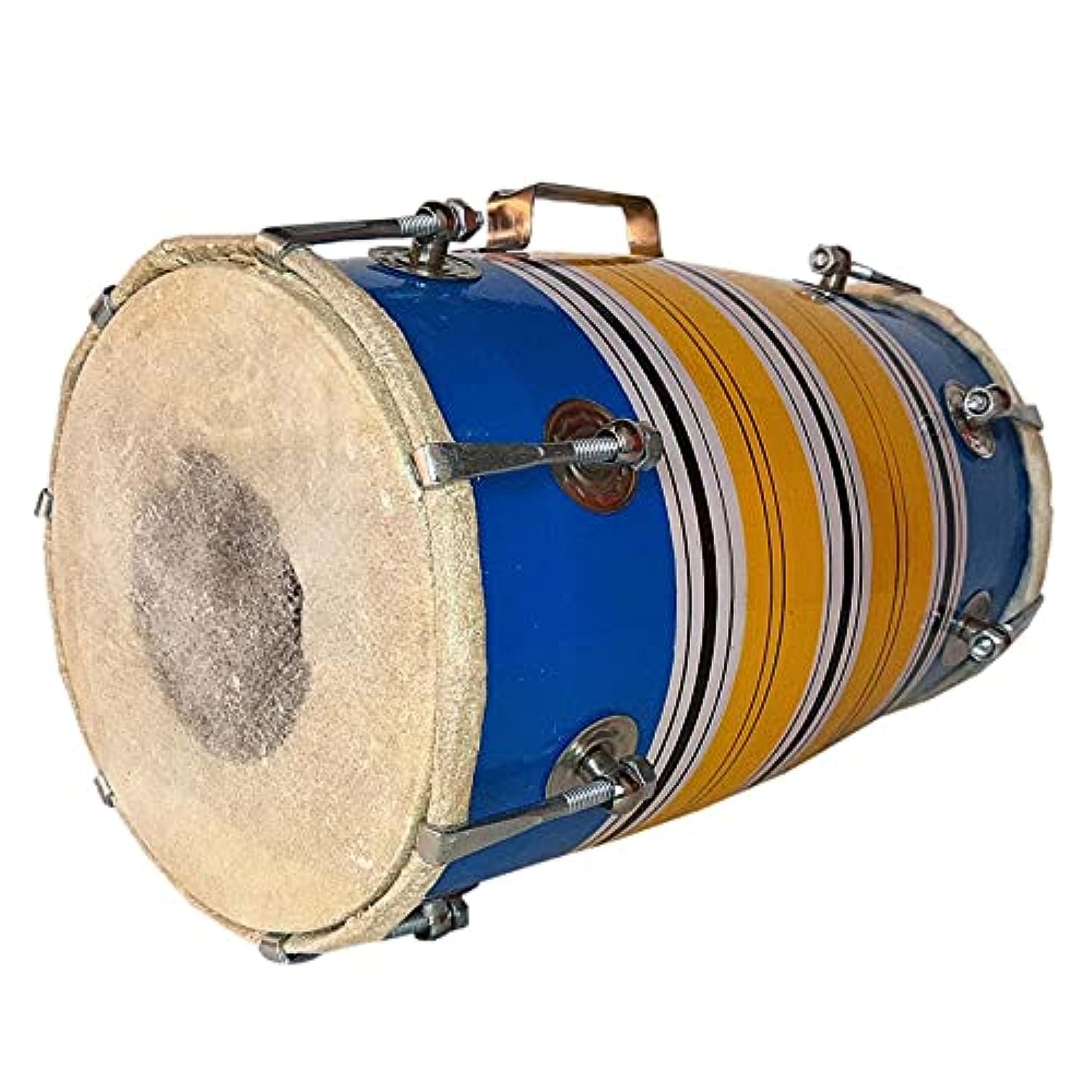 Gt Manufacturers Wood Dholak Indian Folk Musical Instrument Drum Nuts N Bolt (Multicolor)