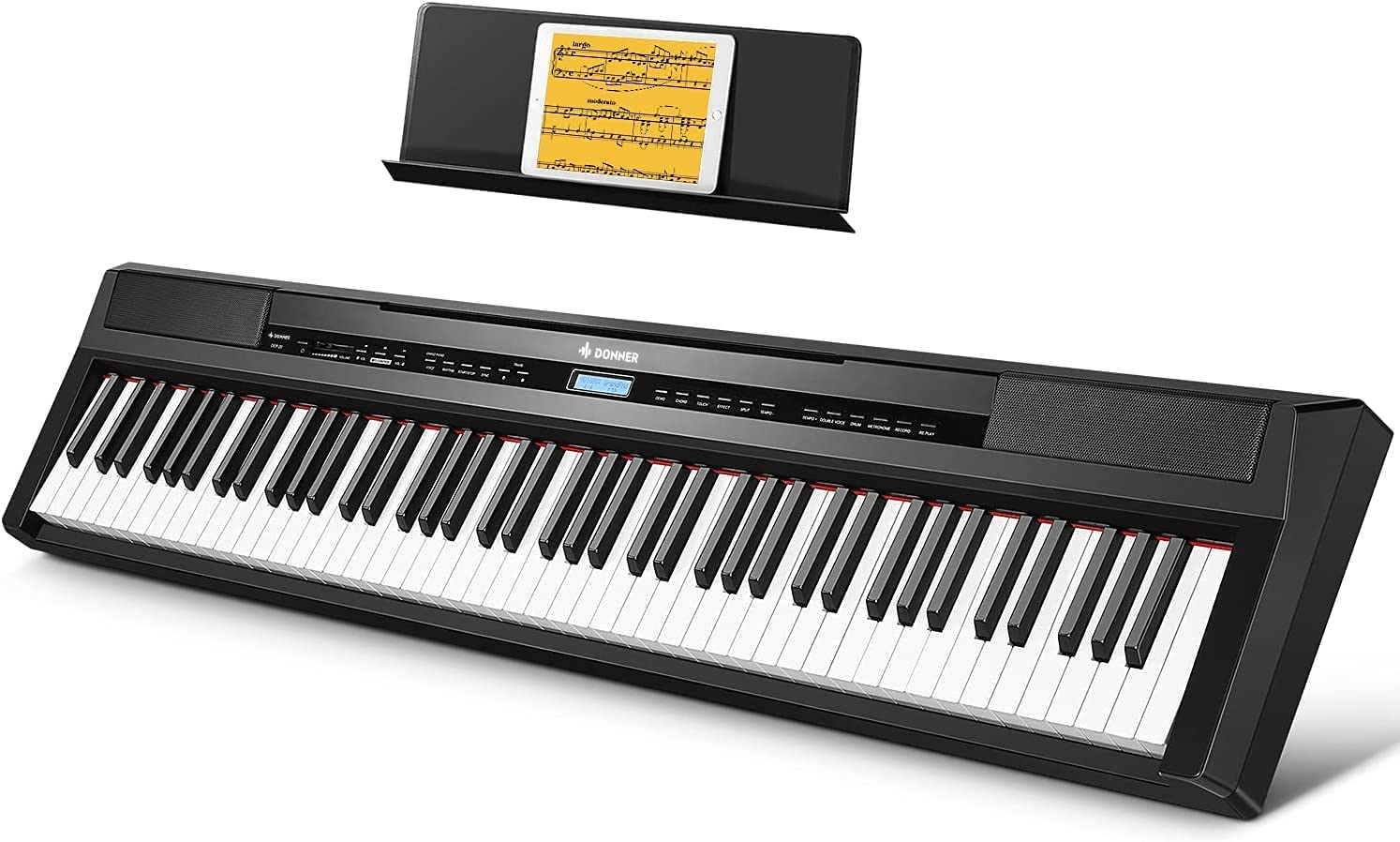 Donner DEP-20 Beginner Digital Piano 88 Key Full Size Weighted Keyboard, Portable Electric Piano with Sustain Pedal, Power Suppl