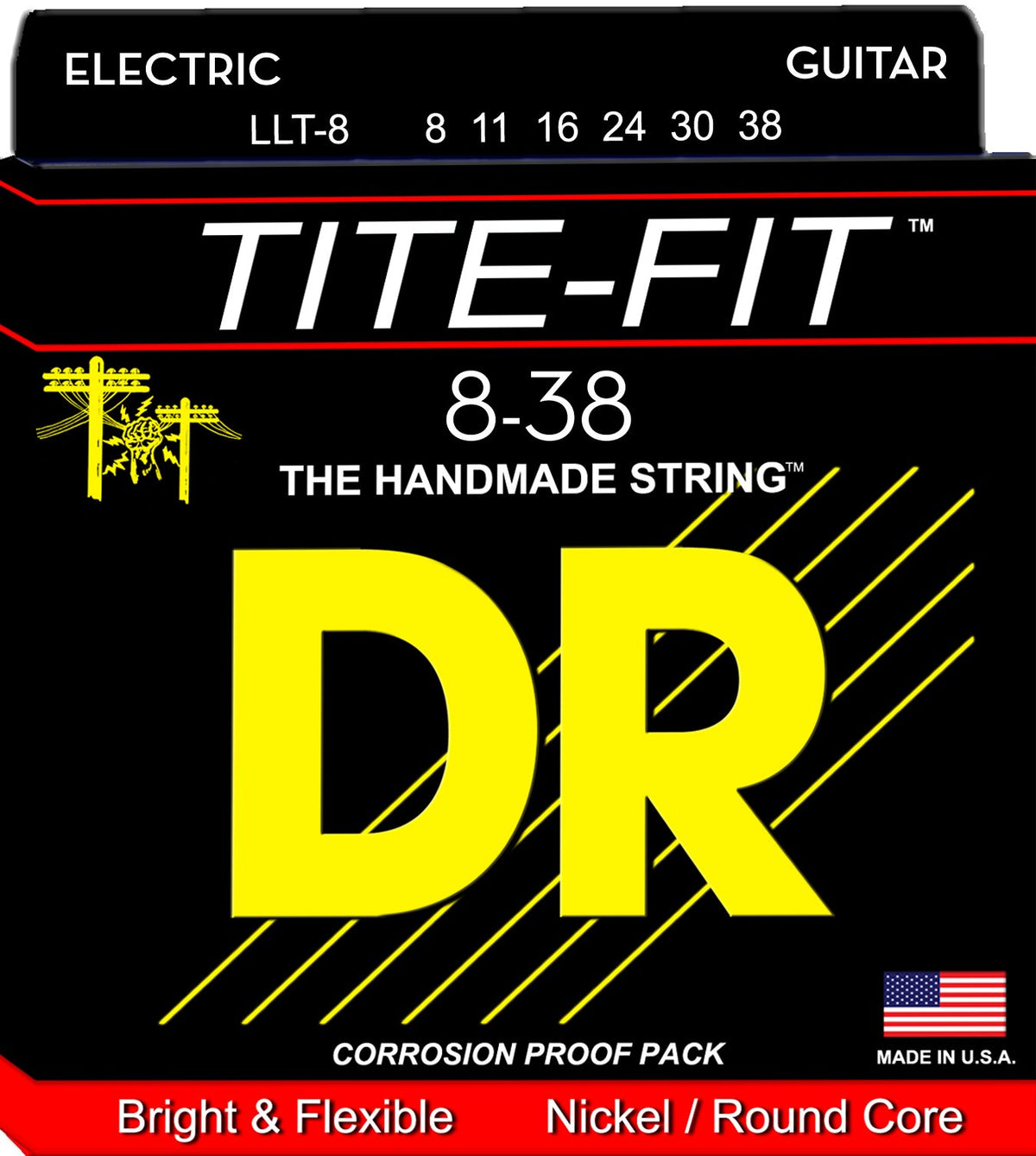 Dr Strings Tite Fit Electric Round Core 8-38