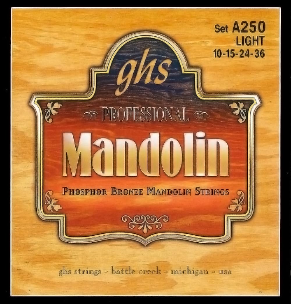 GHS Strings A250 Phosphor Bronze Mandolin Strings, Loop End, Light (10-38)