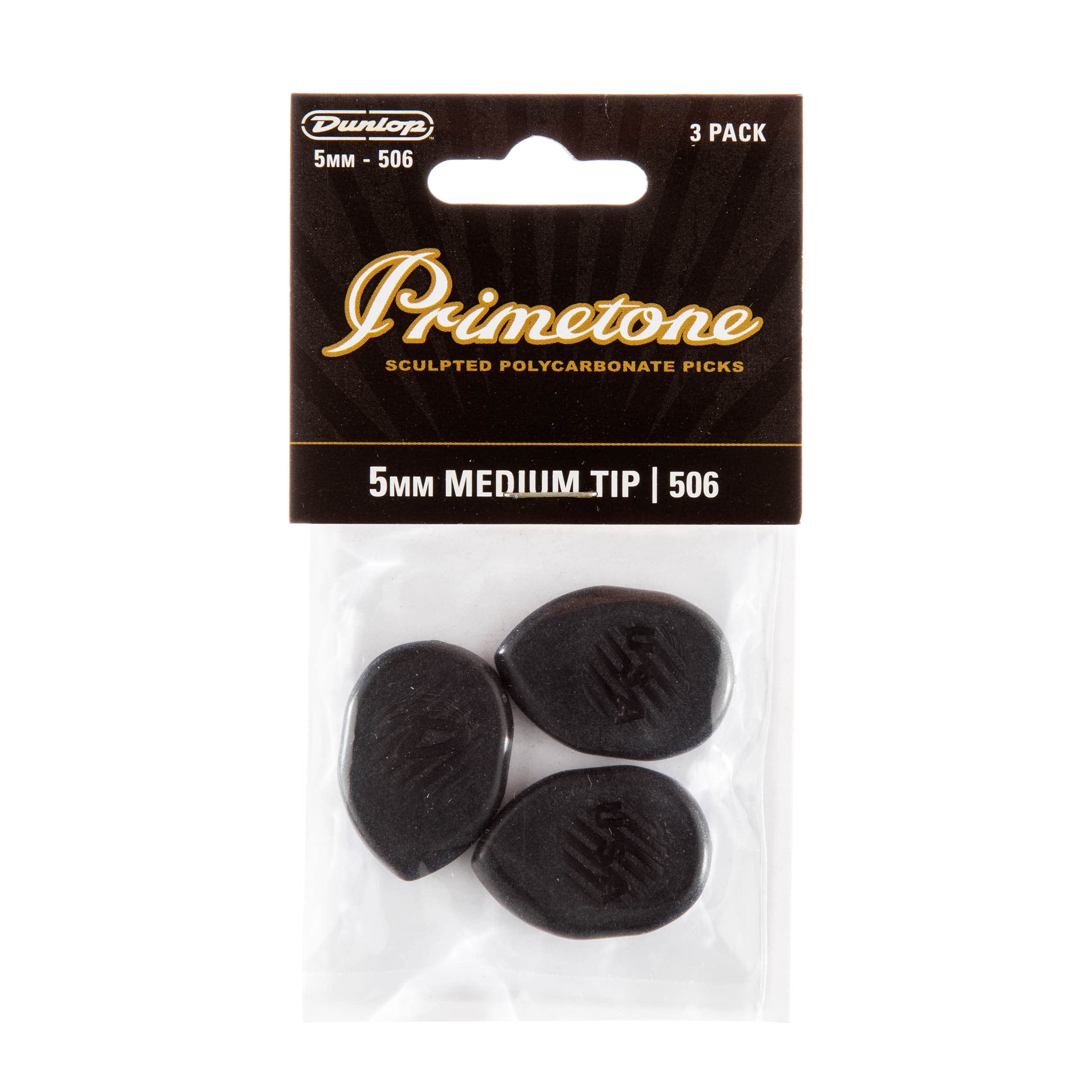 Dunlop 477P506 Primetone, Medium Tip, 5.0mm, 3/Player's Pack