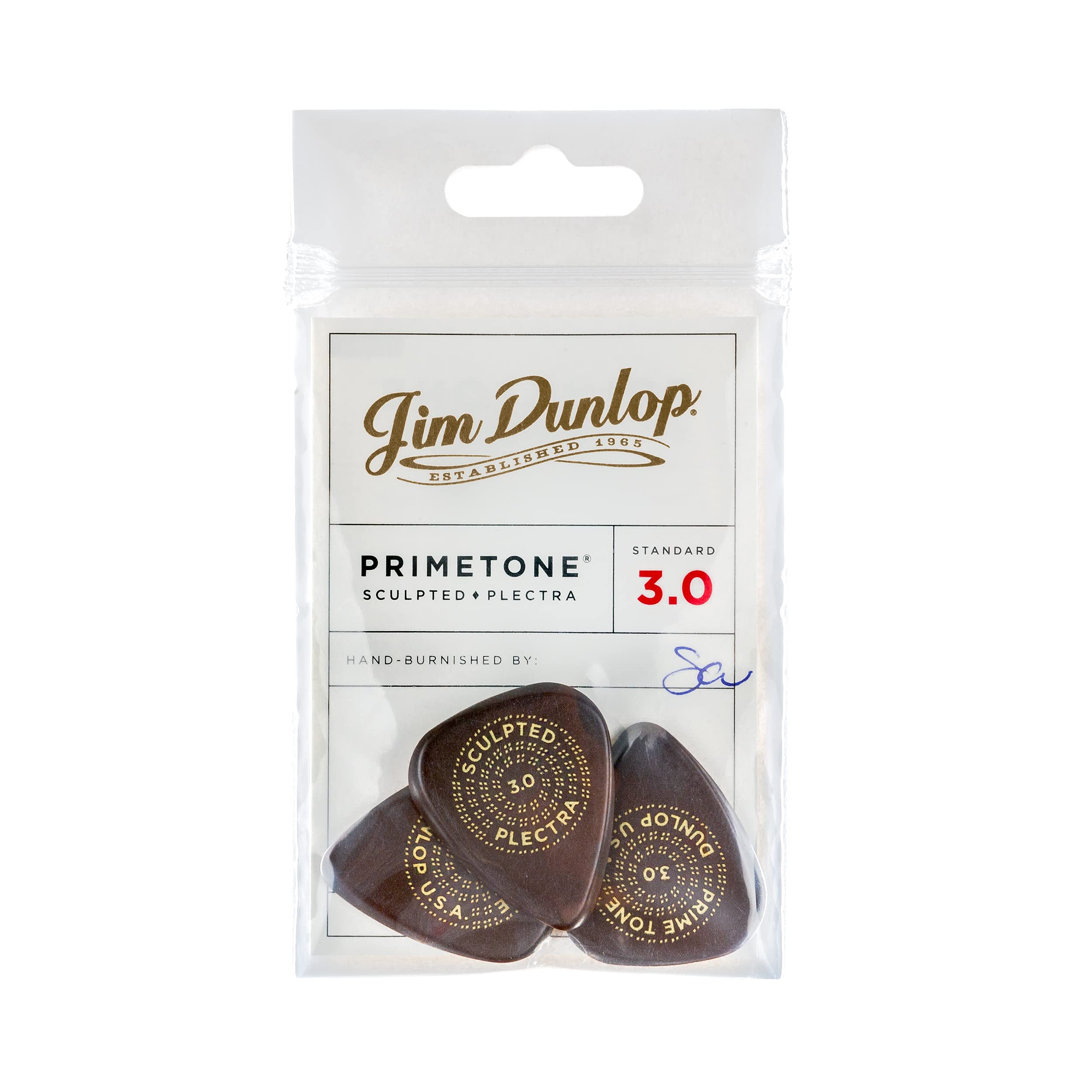 Jim Dunlop Dunlop Primetone Standard 3.0mm Sculpted Plectra-3 Pack (511P3.0)