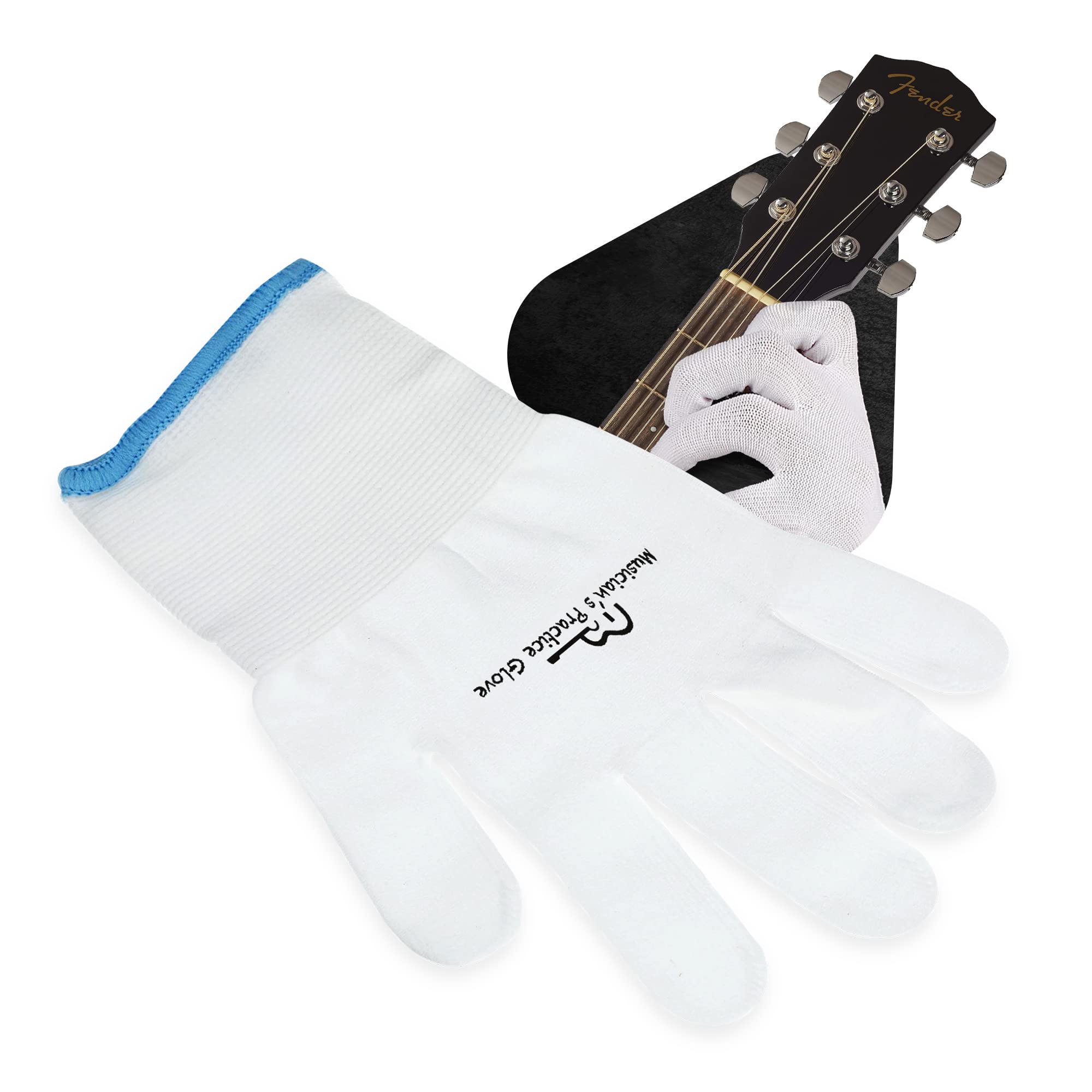 Musicians Practice Glove - 1 Glove - Finger & Hand Issues (Small, White)