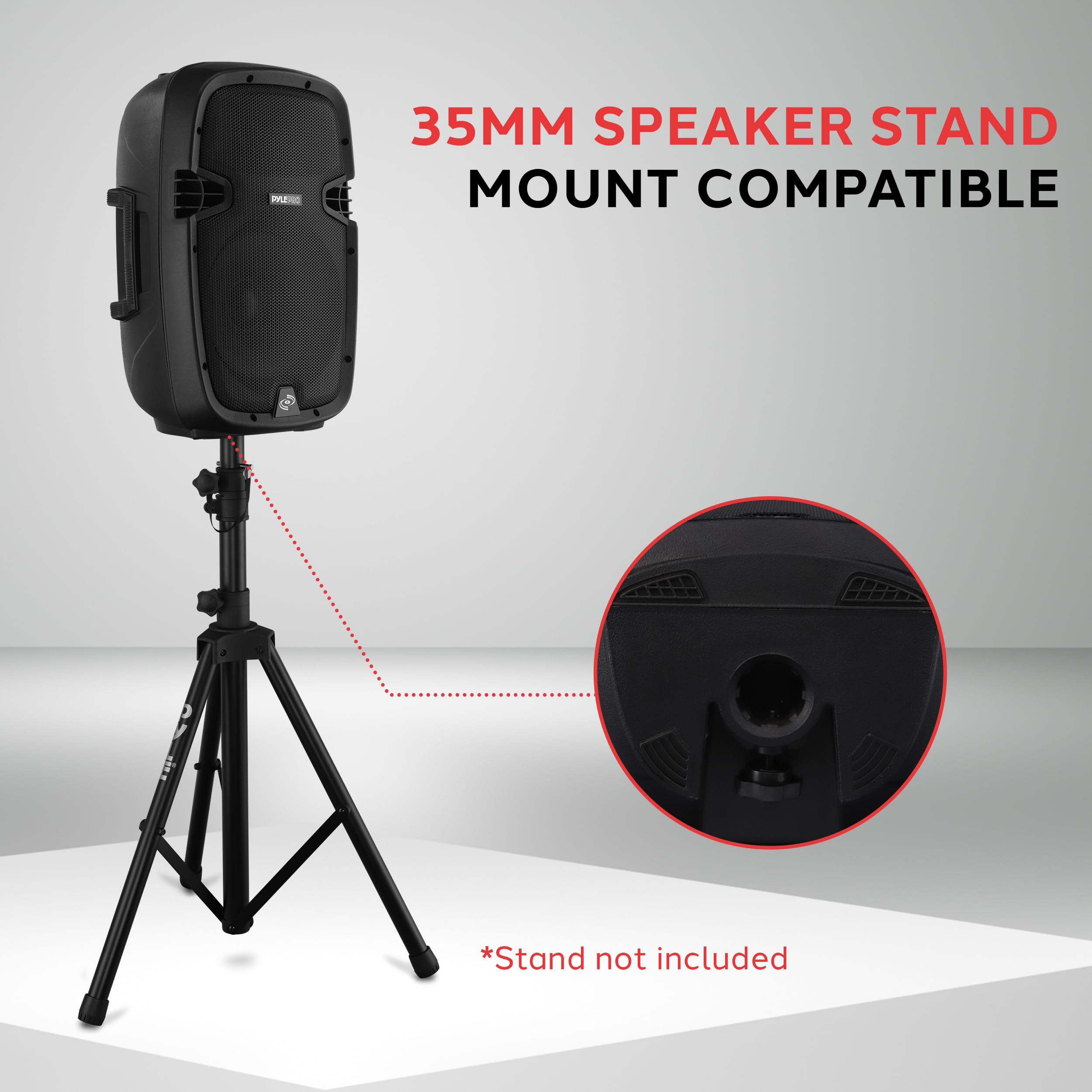 Pyle Powered Active PA System Loudspeaker Bluetooth w/ Microphone 8-Inch Bass Subwoofer Stage Speaker Monitor Built-in USB for M