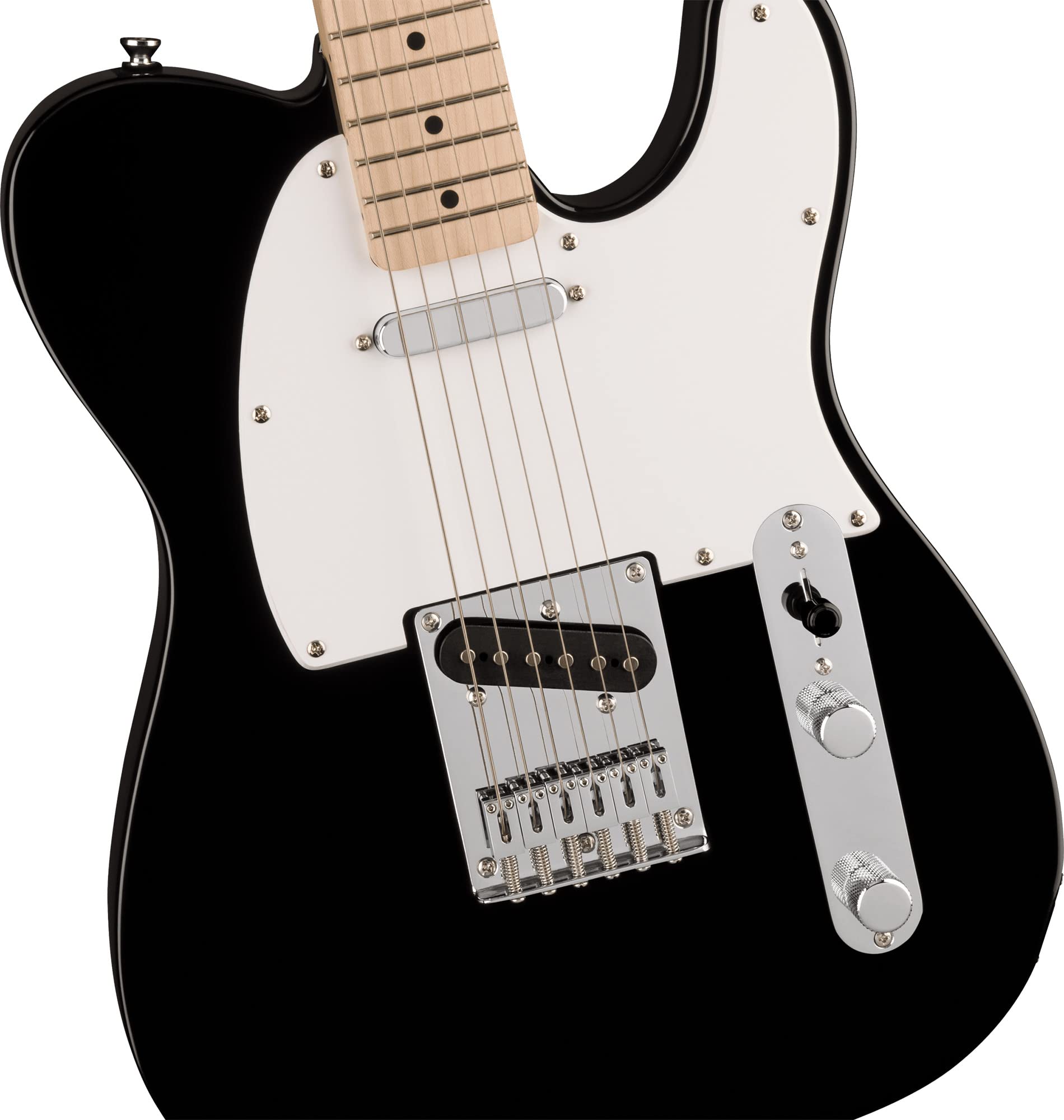 Fender Squier Sonic Telecaster - Black Bundle with Tuner, Strap, Picks, and Austin Bazaar Guitar DVD