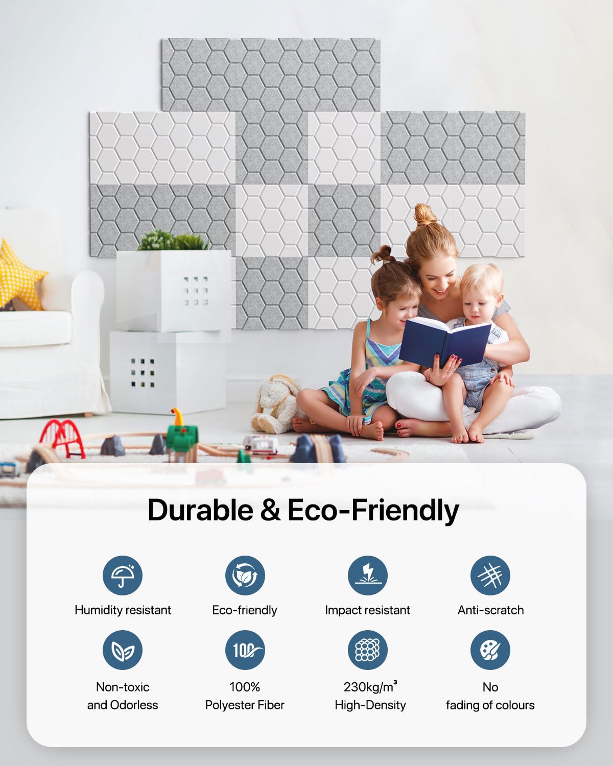 Sound Proof Foam Panels for Walls, Kuchoow Acoustic Panels Sound Absorbing, 18 Pack High Density Soundproof Wall Panels Self Adh