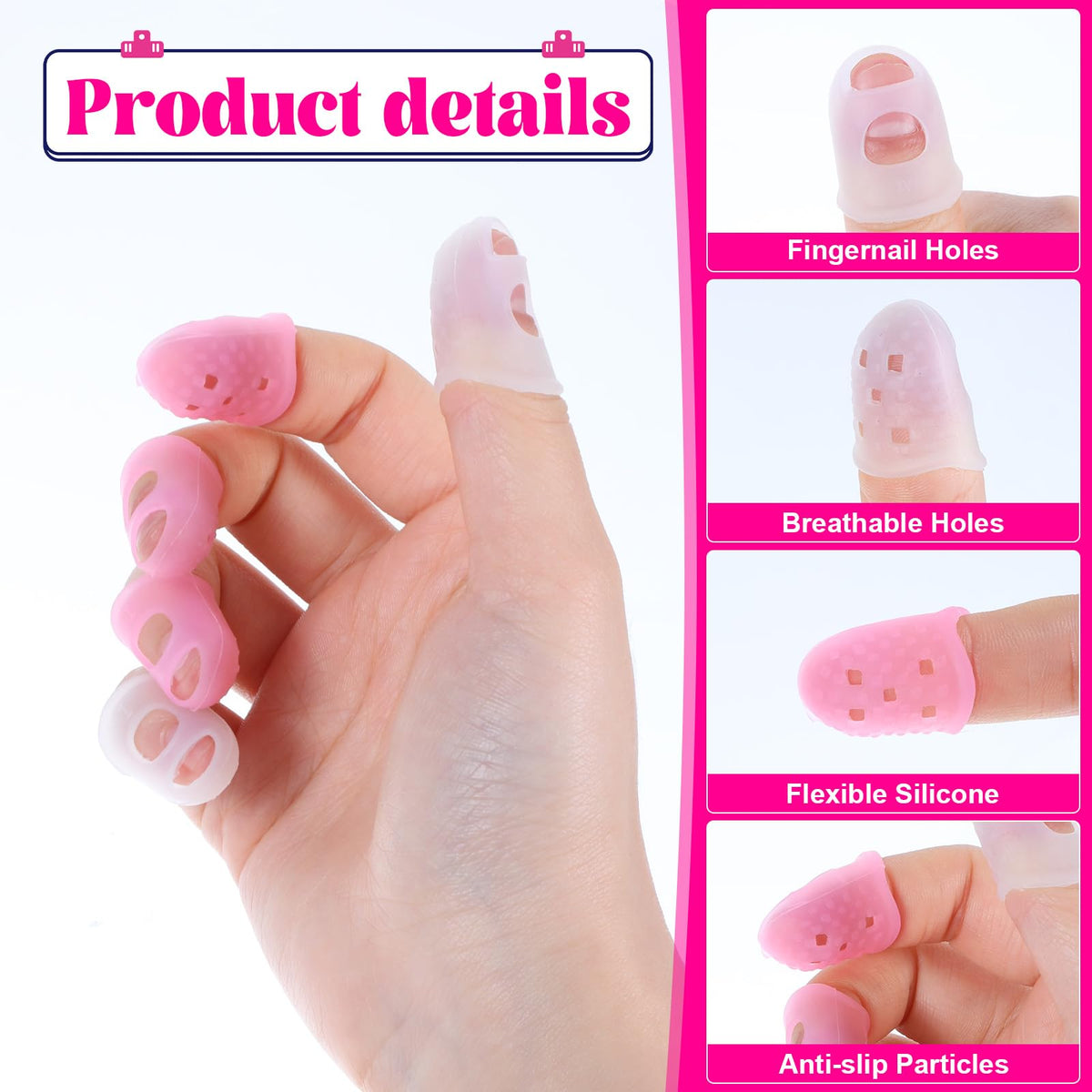 Finger Tips Top Jiyin 20 Pcs Rubber Finger Tips, Silicone Guitar Fingertip Protector ...