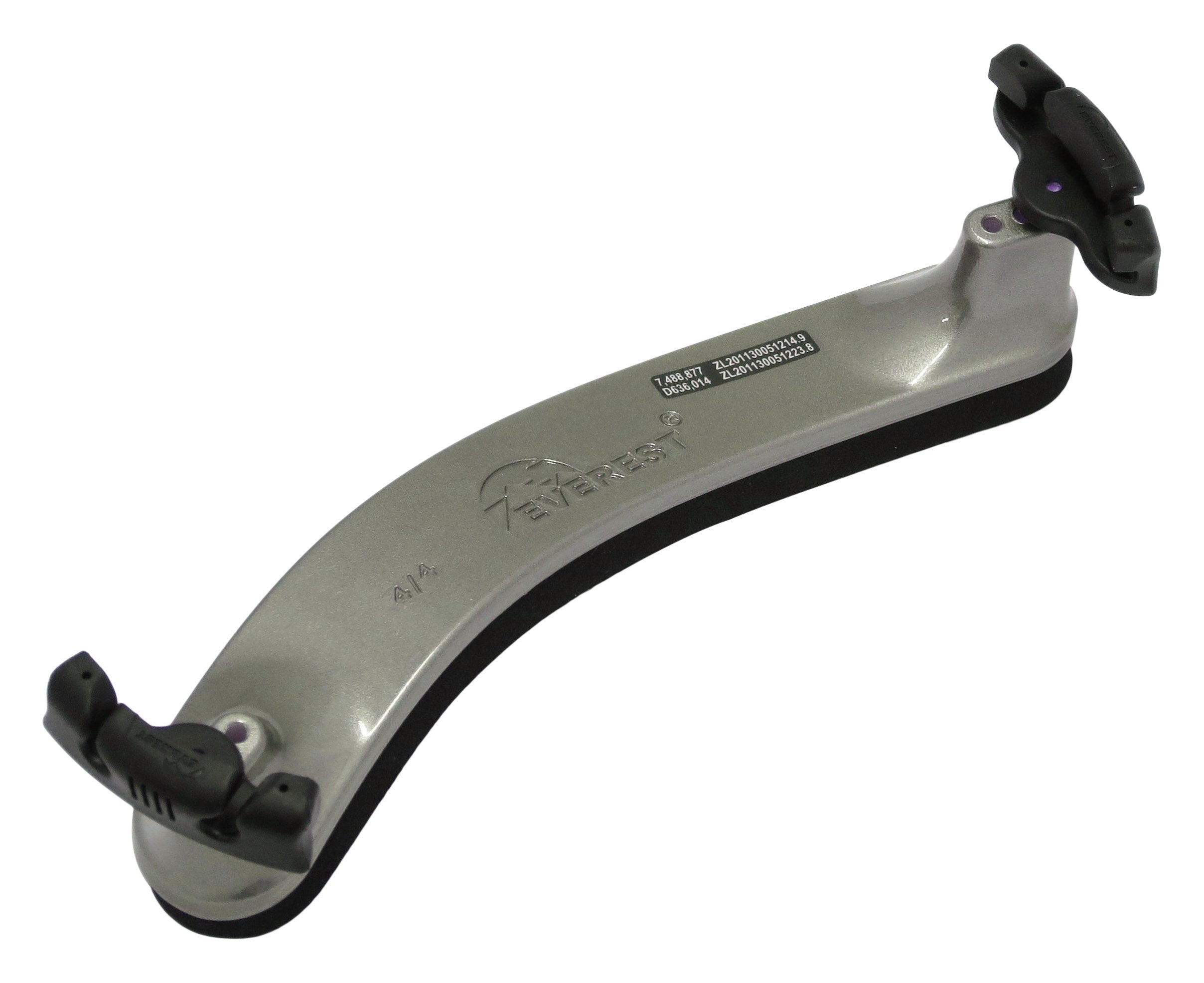 EVEREST ES-4 Titanium Silver Violin Shoulder Pad, 4/4 Size, Titanium Silver