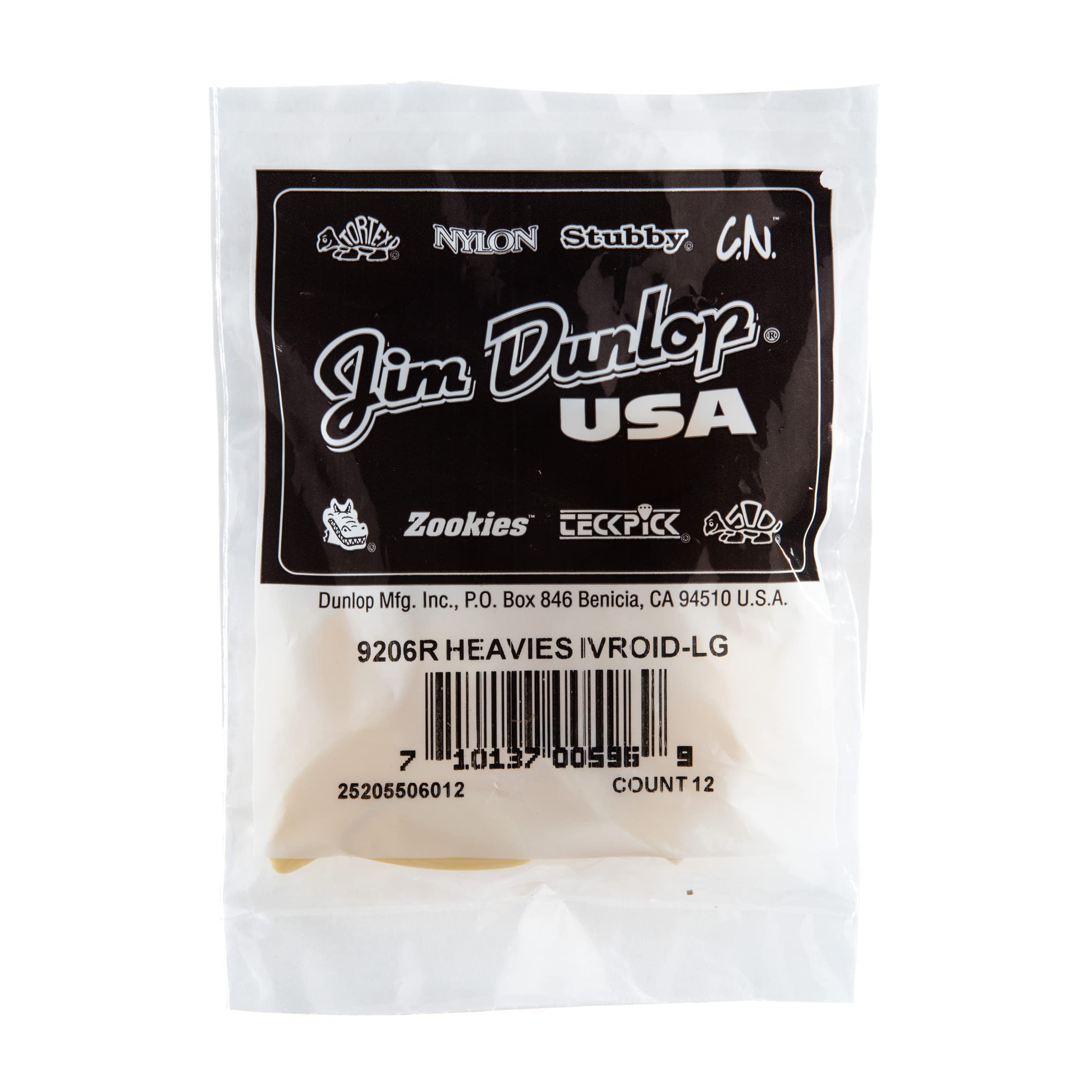 Jim Dunlop 9206 Heavies Ivoroid Thumbpicks, Large, 12/Bag