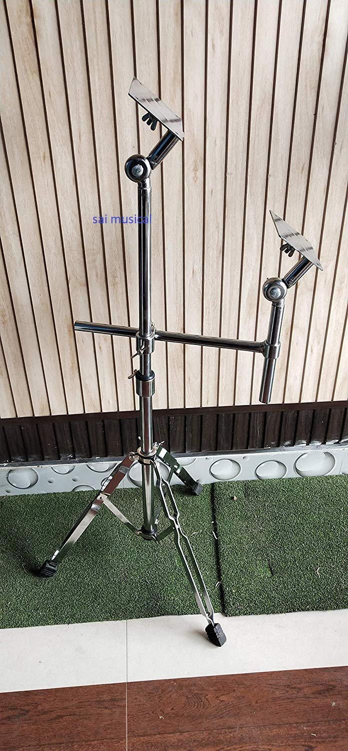 Sai Musical Dual Octopad Stand (Nickel) Good Keybord Octapad Stand