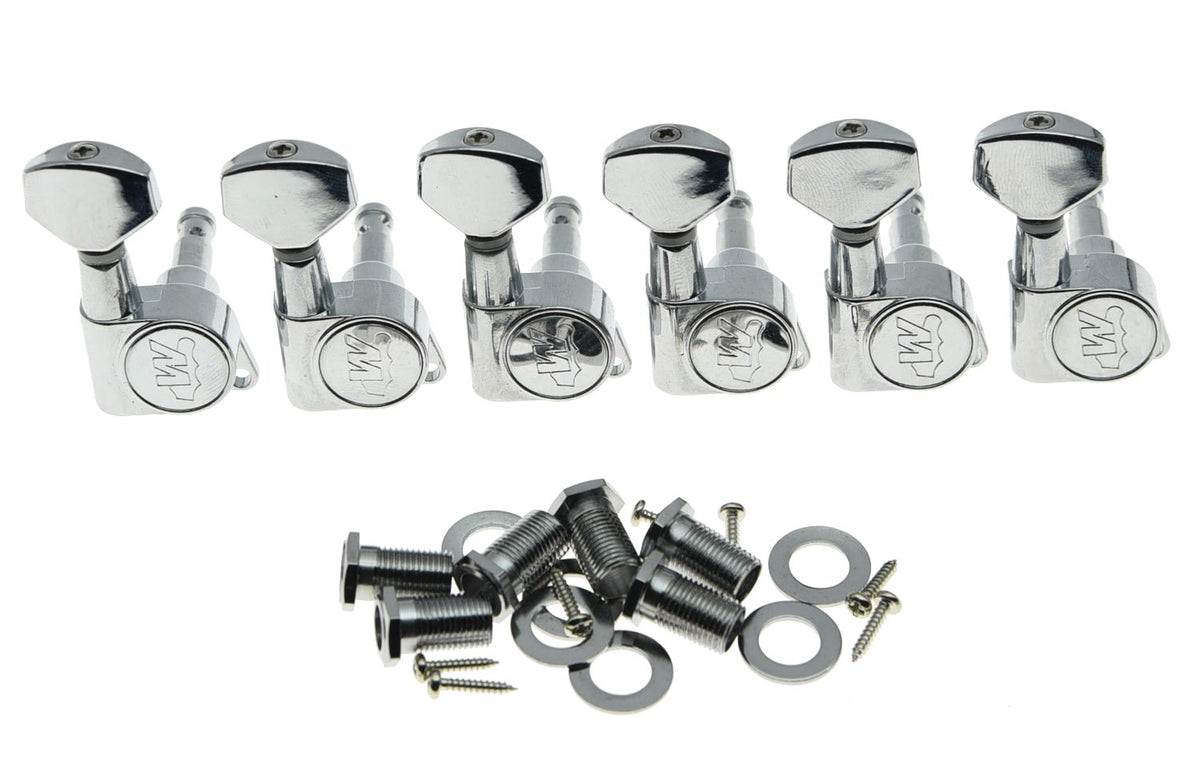 Wilkinson 6 Inline Chrome E-Z Post Guitar Tuners Ez Post Guitar Tuning Keys Pegs Guitar Machine Heads For Strat Tele